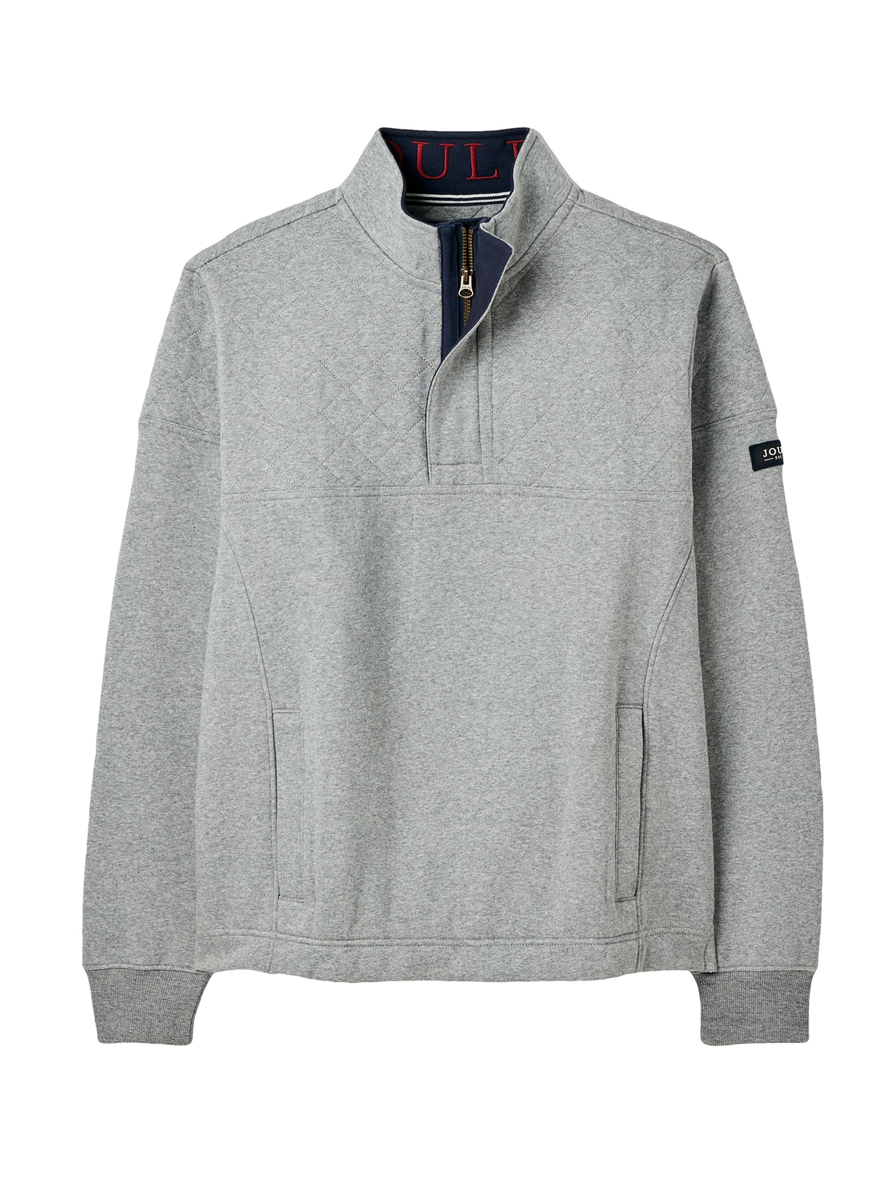 Darrington Grey Quarter Zip Quilted Sweatshirt - Image 6 of 6