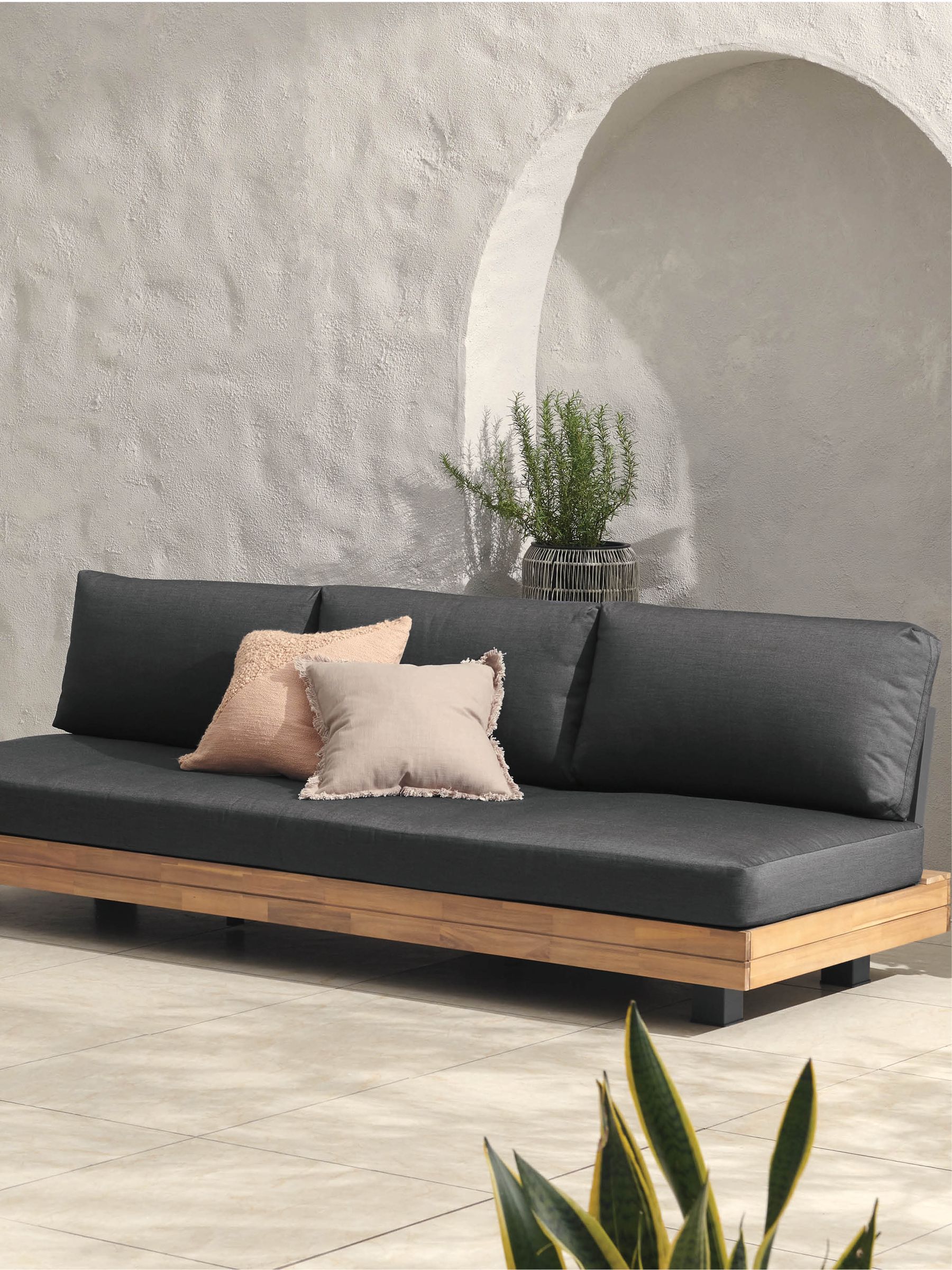 Avarna Garden Seater Sofa in Grey Made