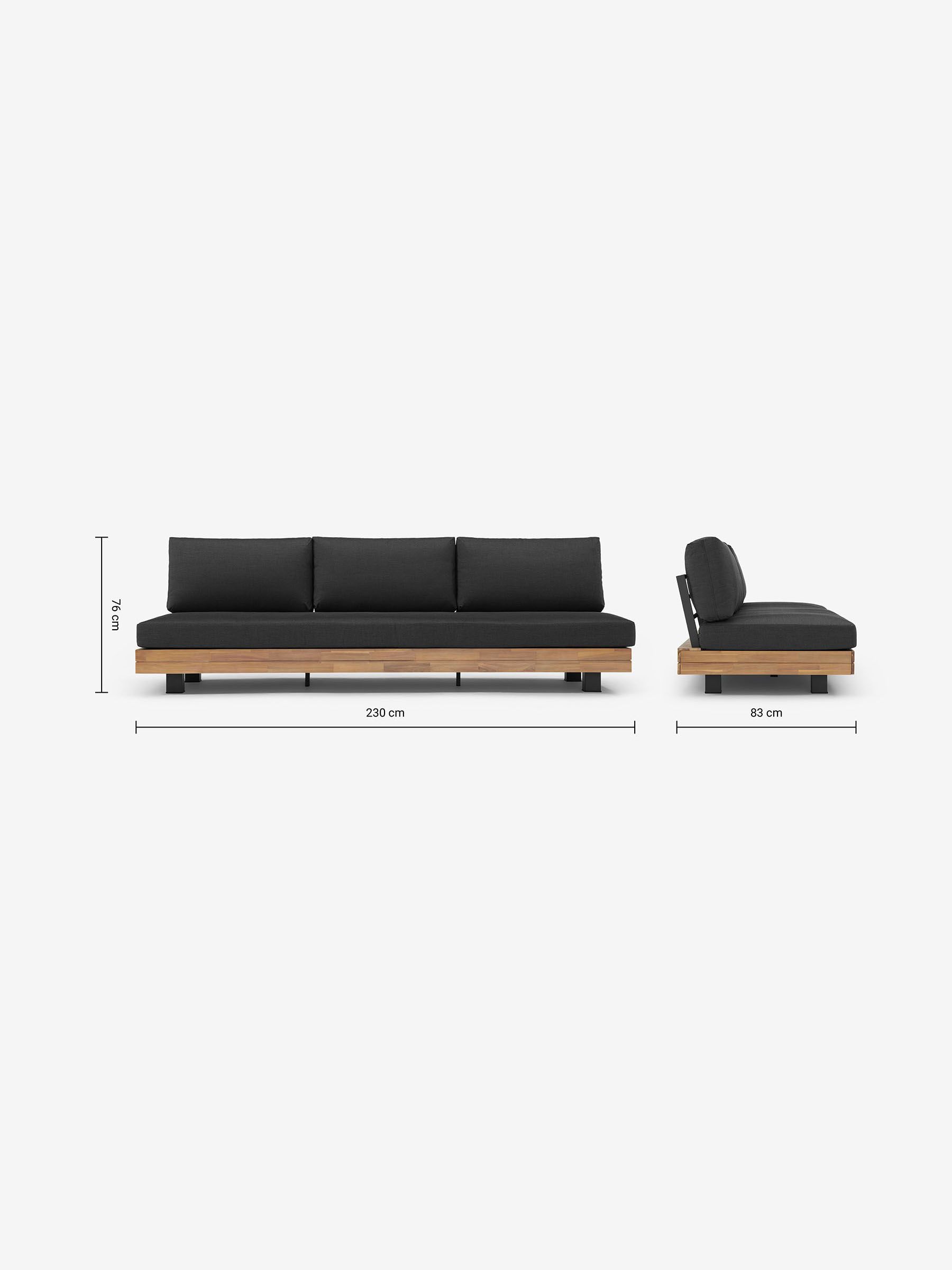 Avarna Garden 3 Seater Sofa in Grey - Image 4 of 4