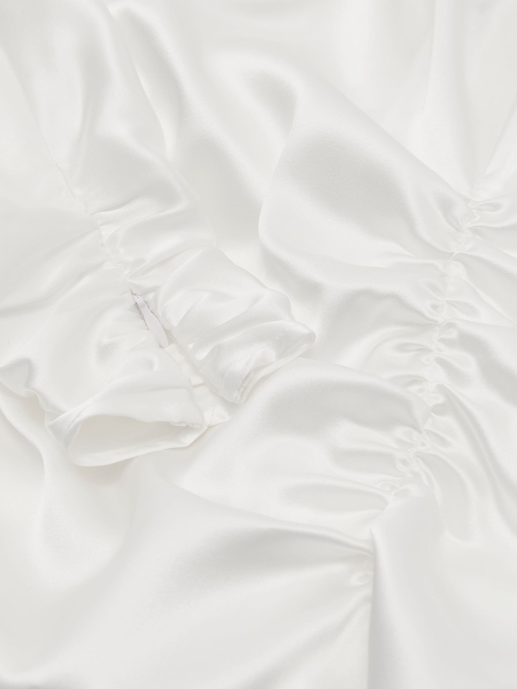 Satin Ruched Cape-Detail Blouse in Ivory - Image 8 of 8