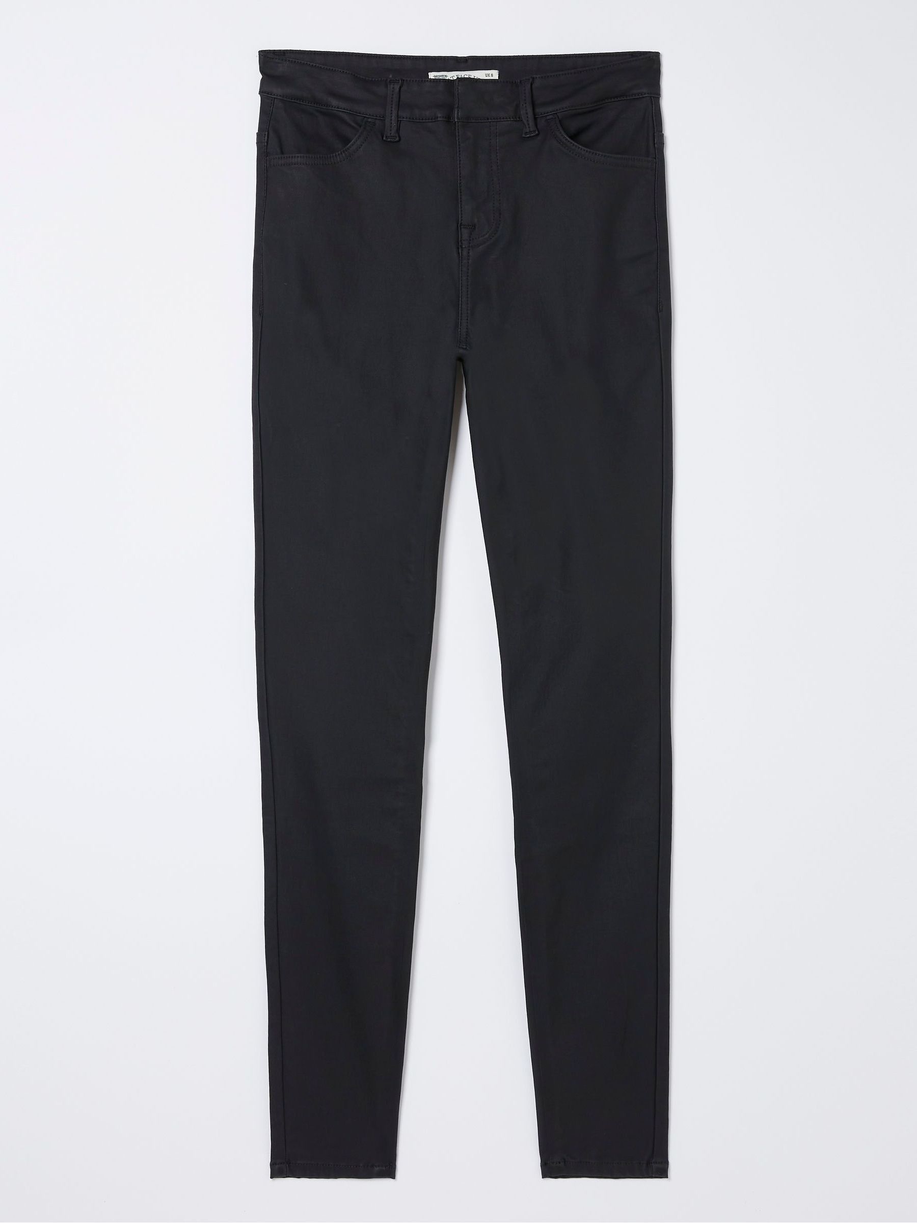 Black Five Pocket Coated Leggings - Image 6 of 6