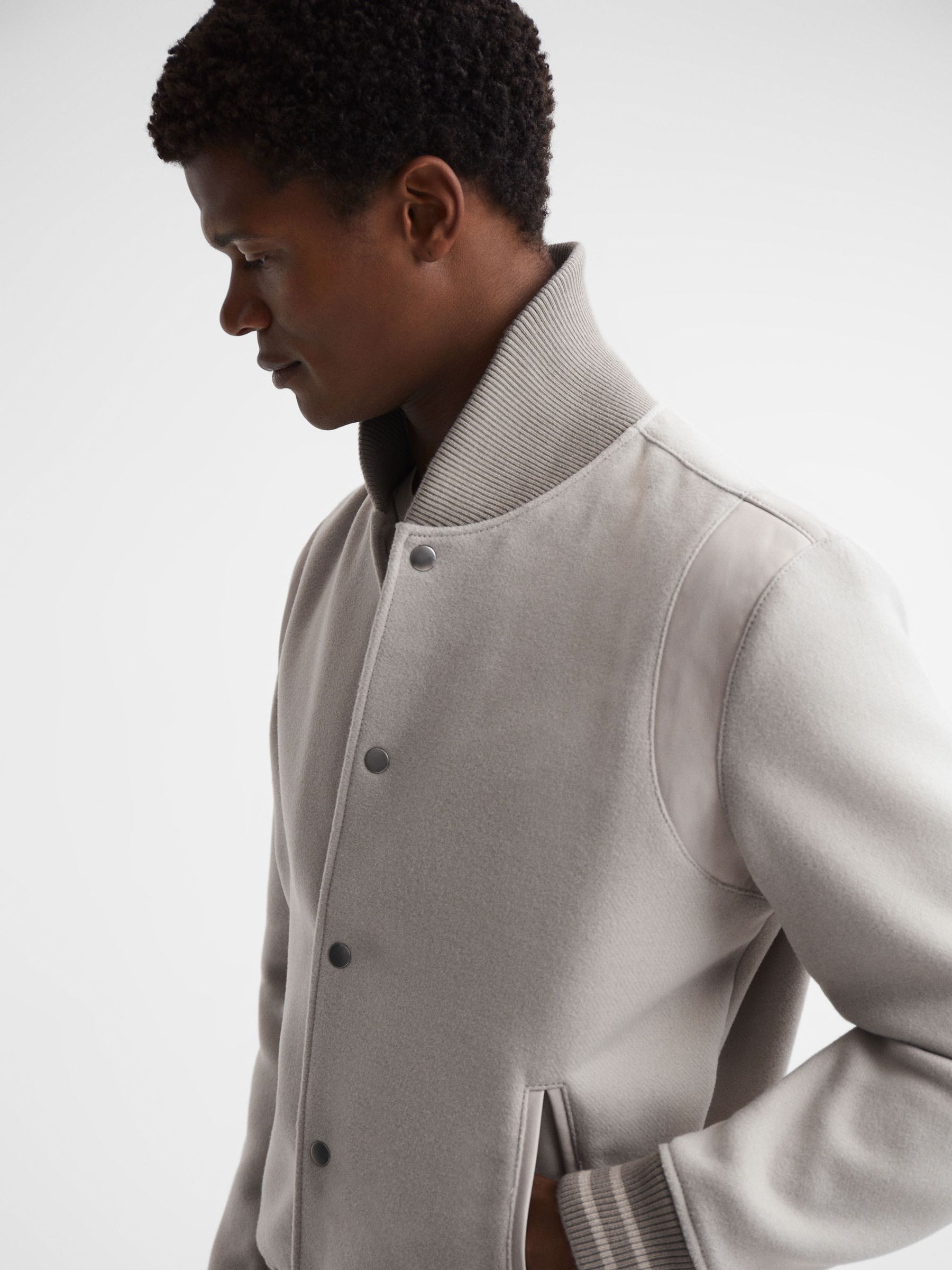 Paige Bomber Jacket in London Fog - Image 4 of 5