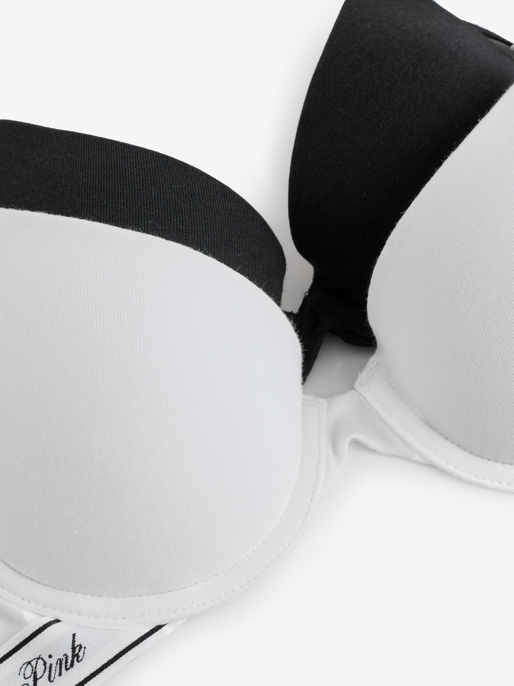 Black/White Push Up 2 Pack Logo Bra - Image 5 of 8