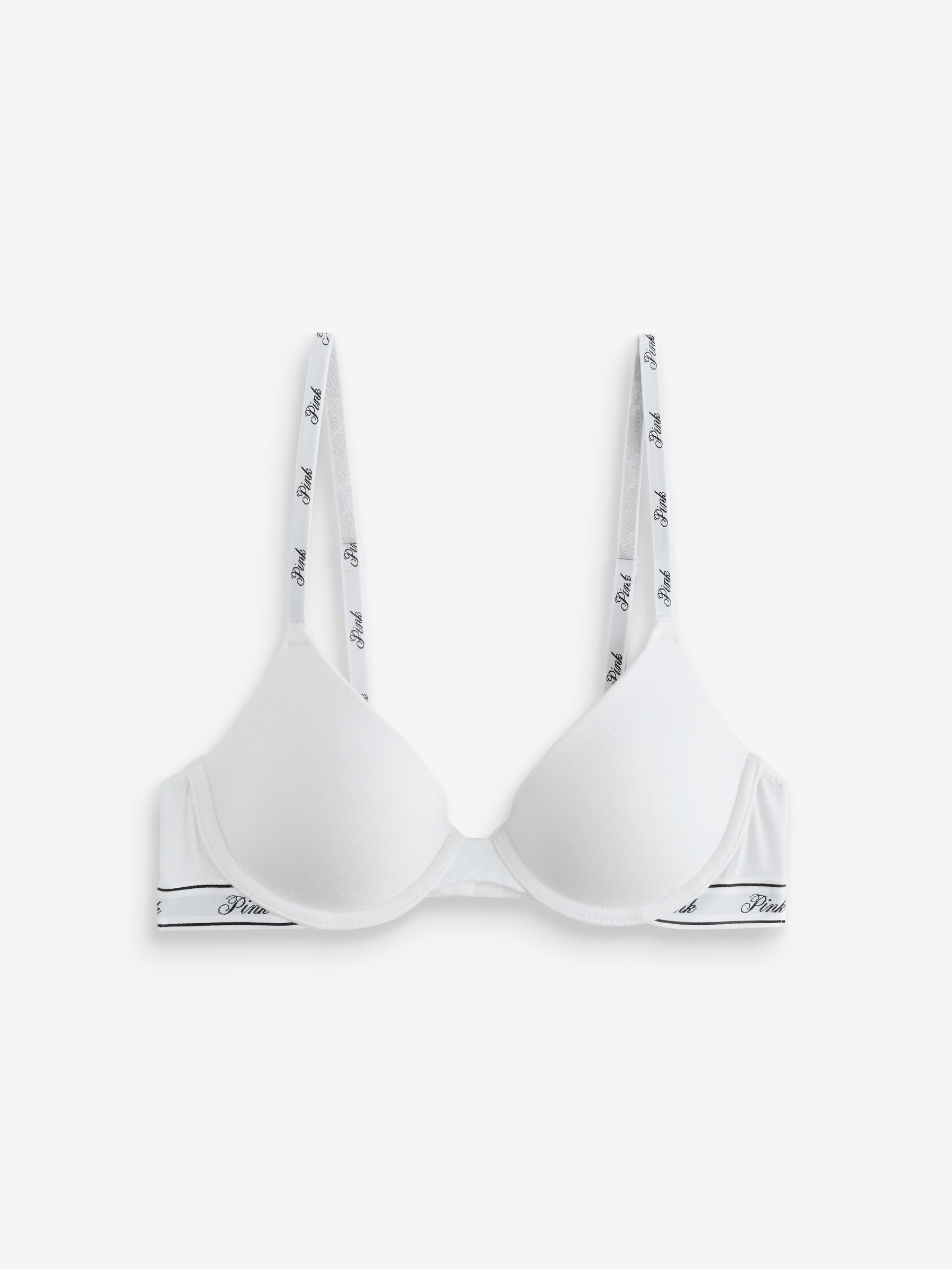 White/Grey Push Up 2 Pack Logo Bra - Image 2 of 8
