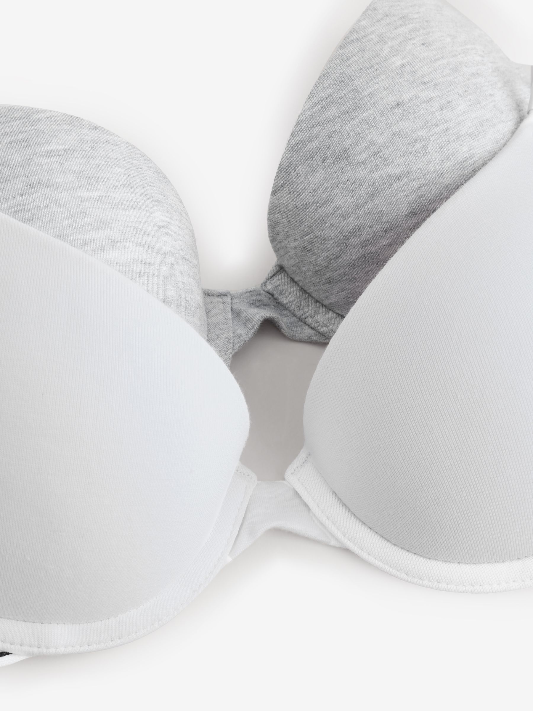 White/Grey Push Up 2 Pack Logo Bra - Image 5 of 8