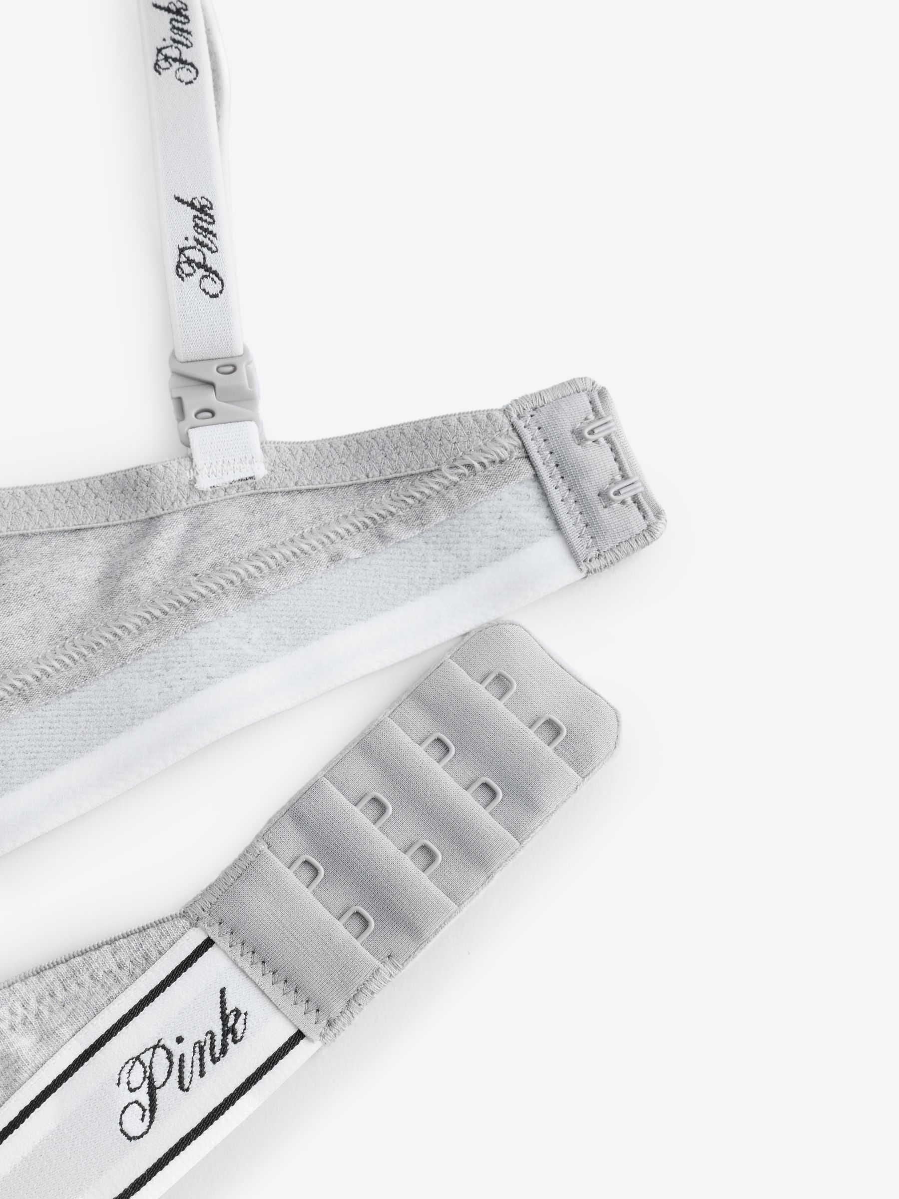 White/Grey Push Up 2 Pack Logo Bra - Image 6 of 8