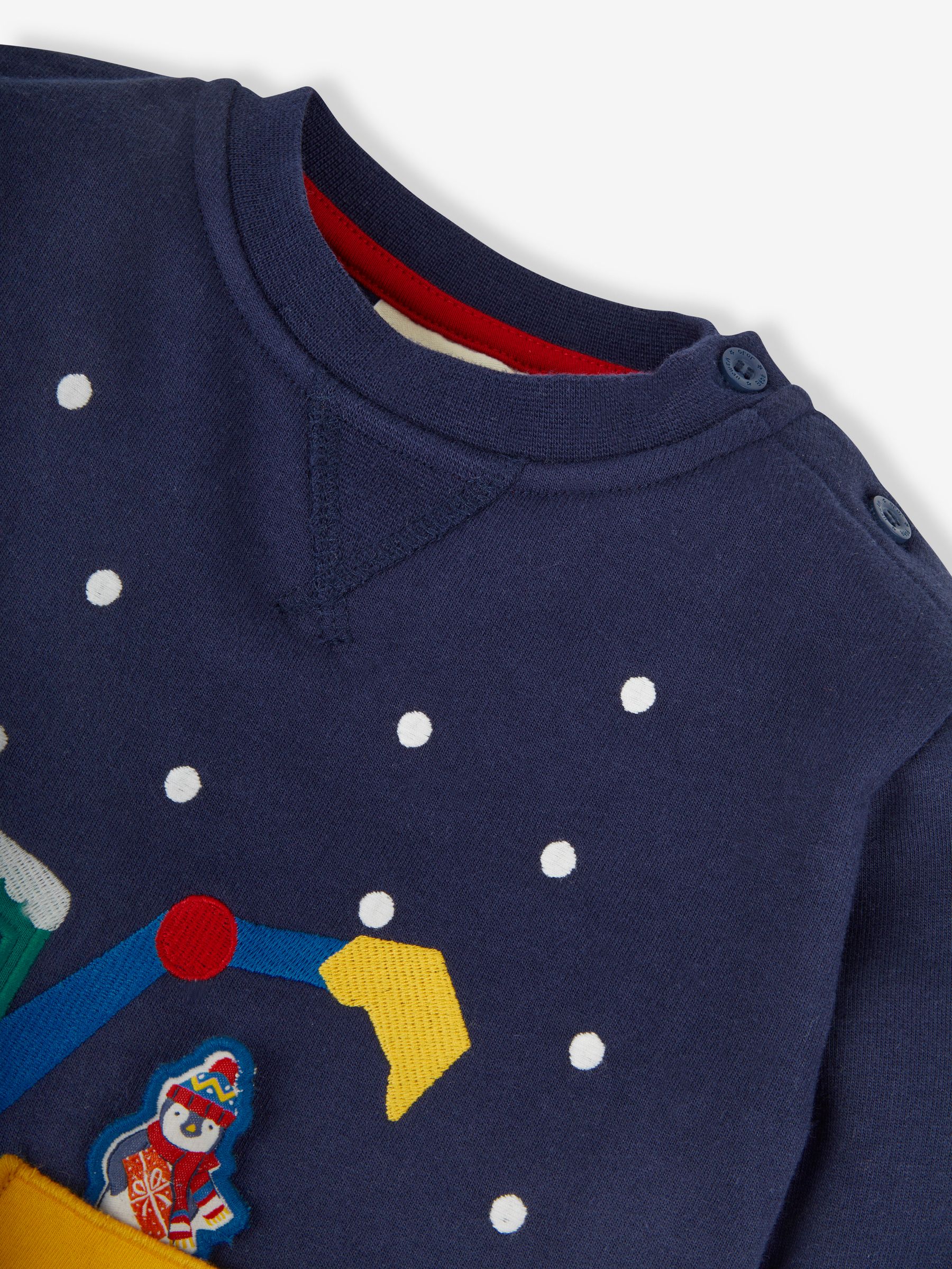 Navy Blue Santa in a Digger Appliqué Sweatshirt - Image 3 of 4