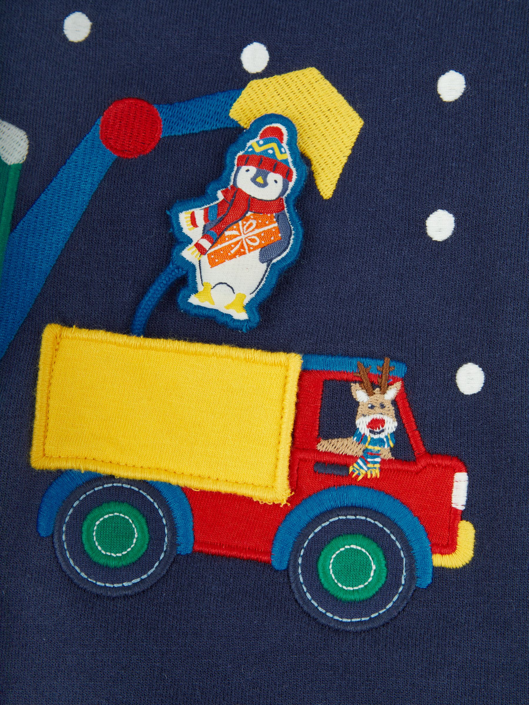 Navy Blue Santa in a Digger Appliqué Sweatshirt - Image 4 of 4