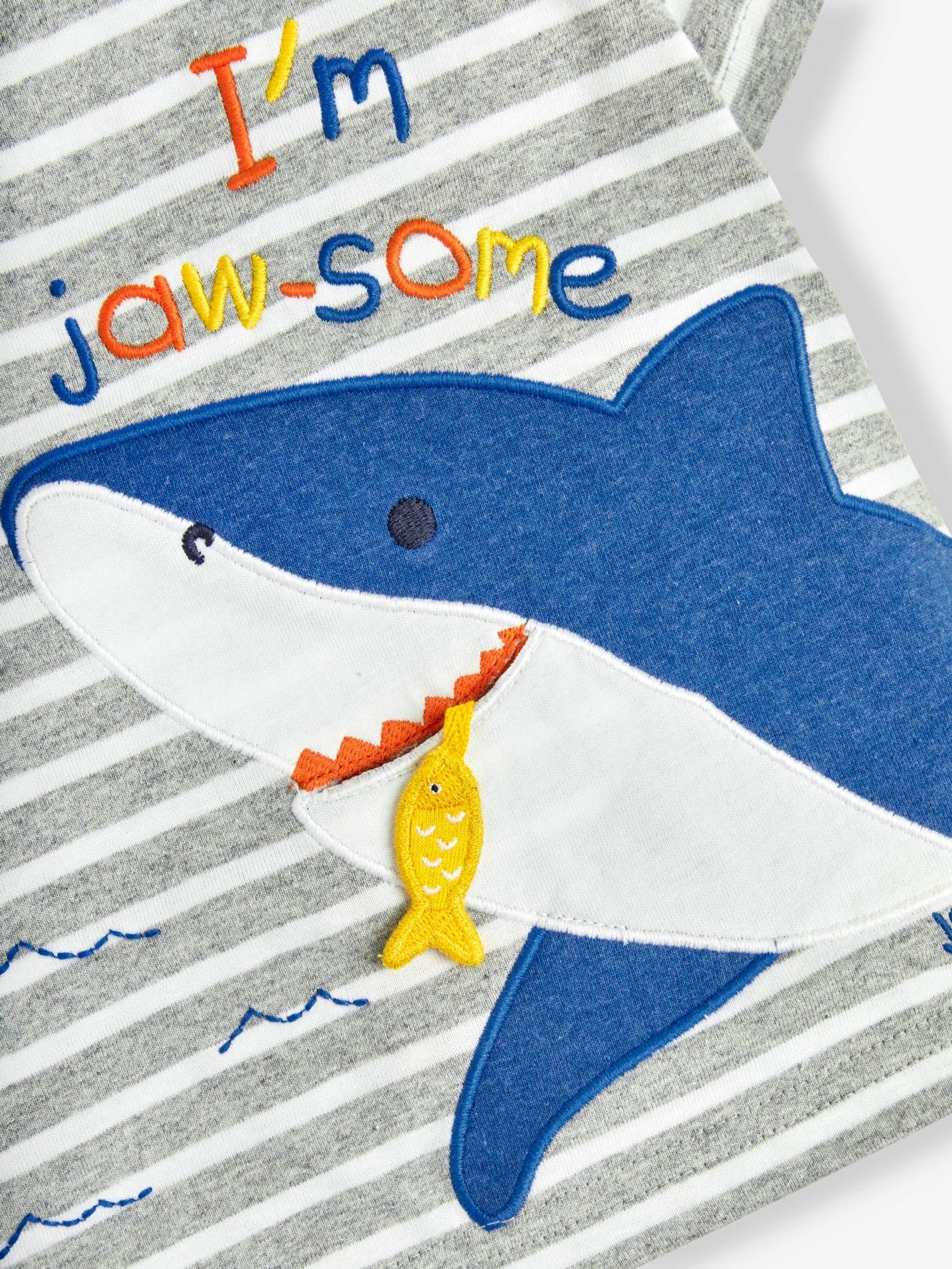 Marl Grey Shark Appliqué T-Shirt - Image 3 of 5
