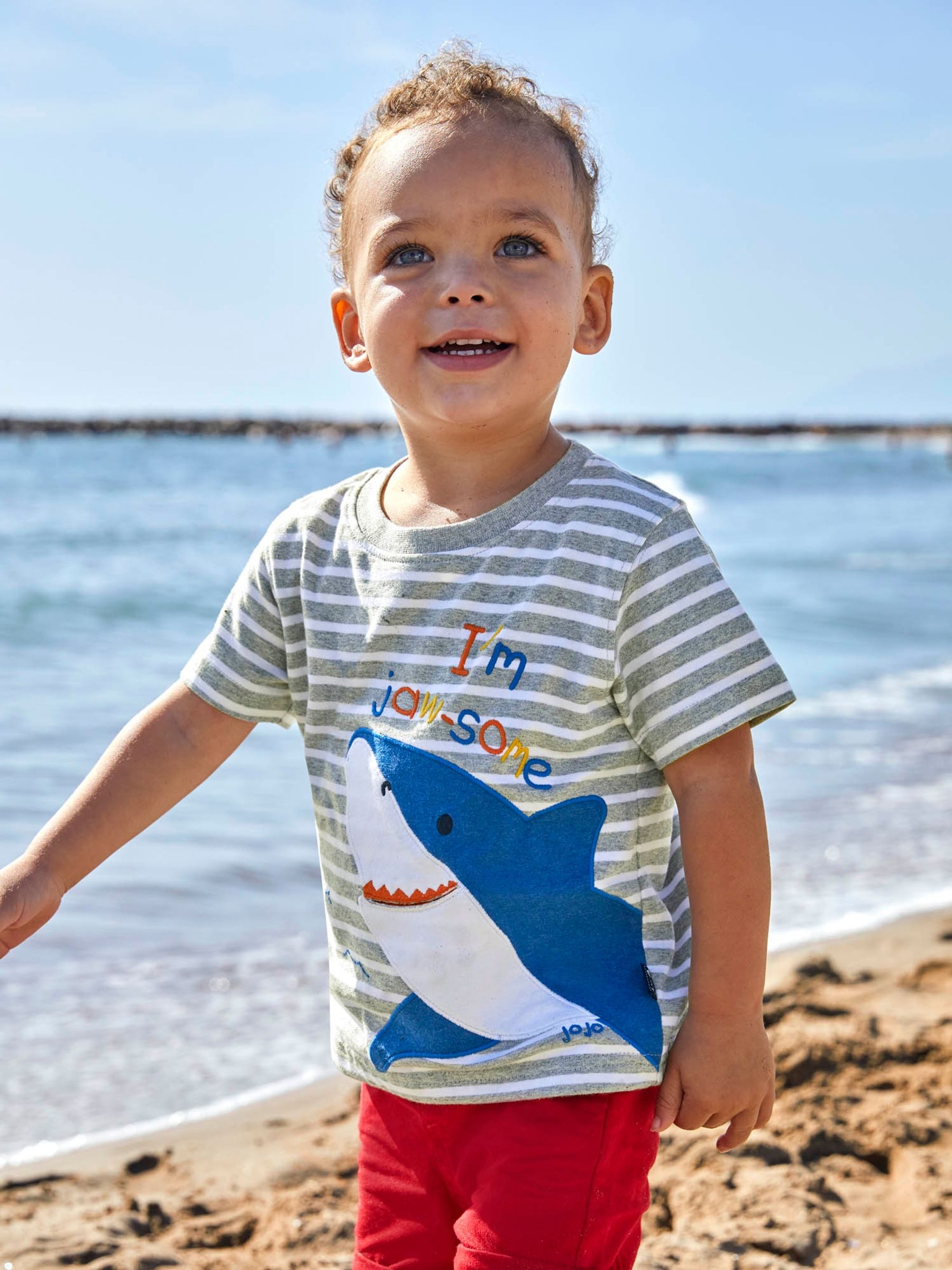 Marl Grey Shark Appliqué T-Shirt - Image 5 of 5