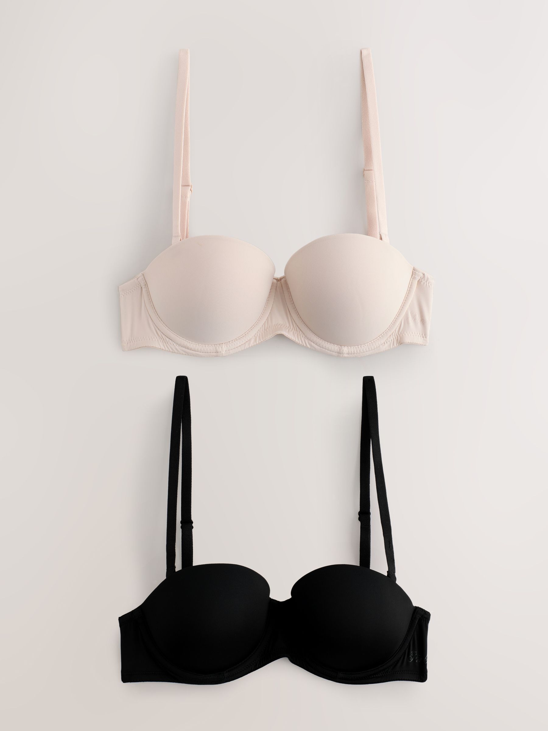 Marzipan Nude/Black Strapless Multiway Push Up 2 Pack Bra - Image 1 of 6