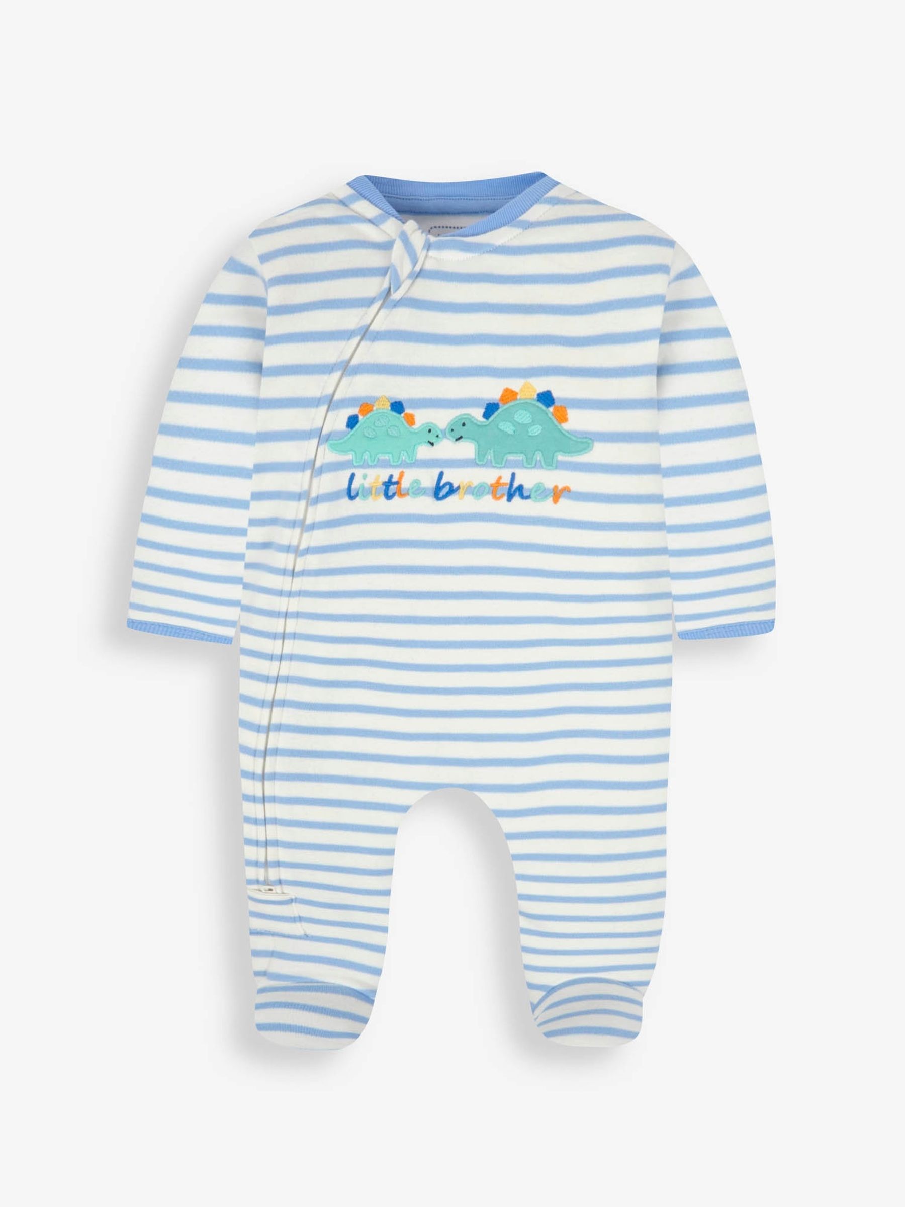 Blue Little Brother Embroidered Zip Sleepsuit - Image 3 of 4