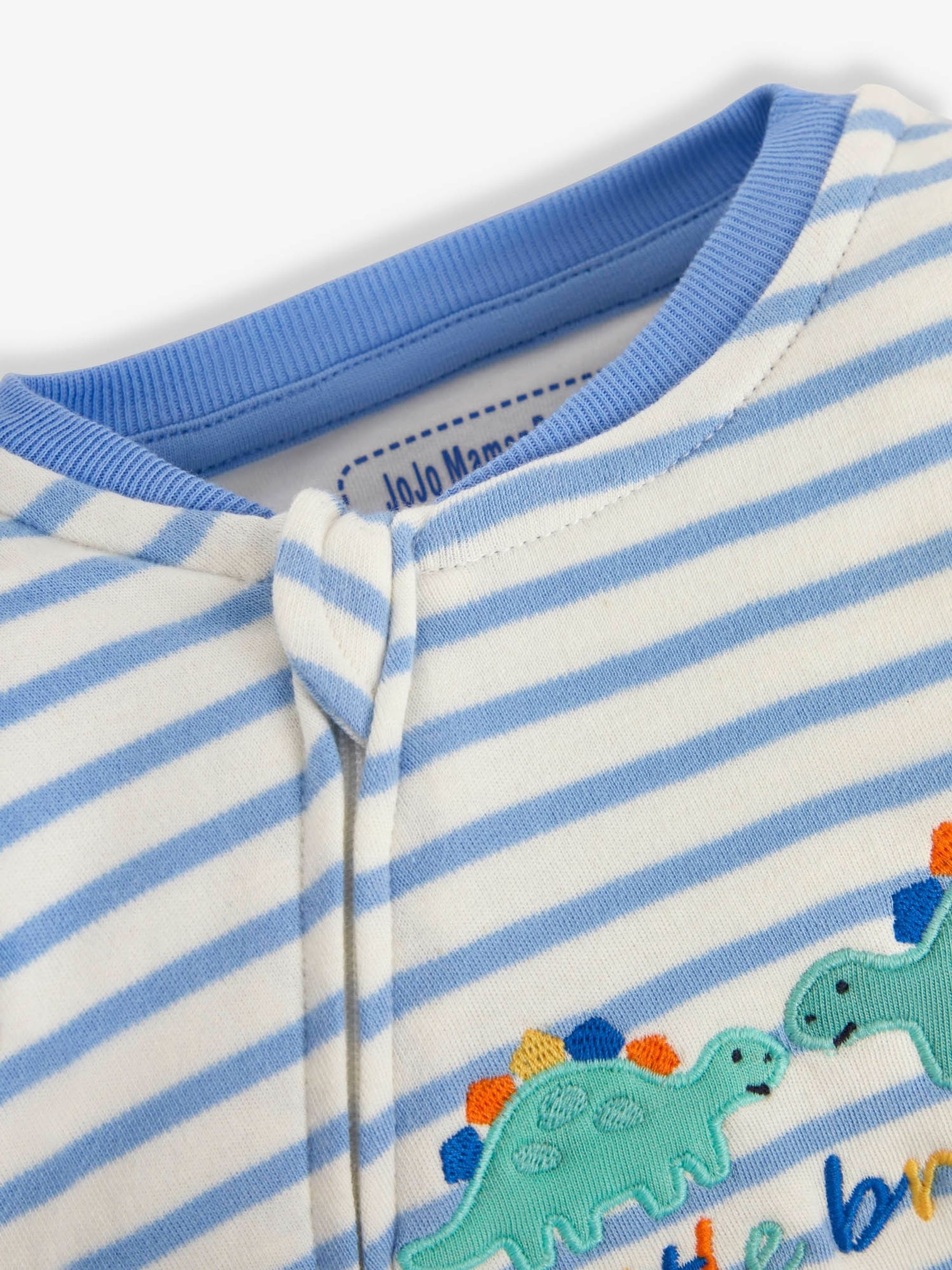 Blue Little Brother Embroidered Zip Sleepsuit - Image 4 of 4