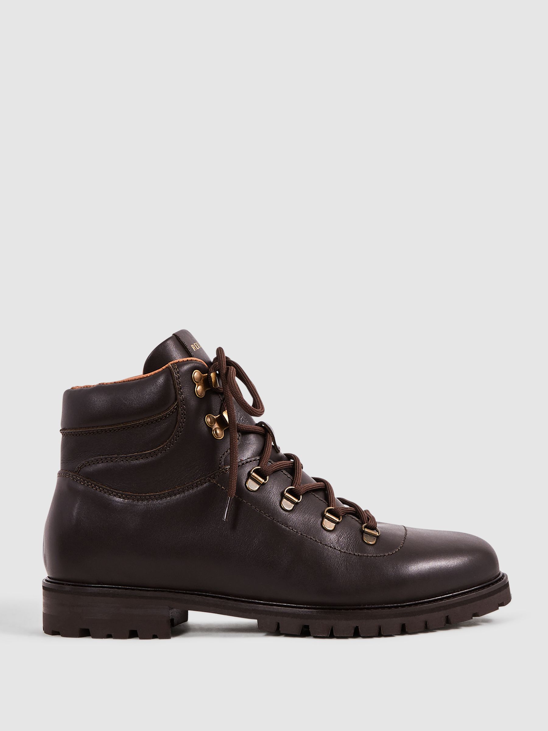 Leather Hiking Boots in Dark Brown - Image 1 of 5 Leather Hiking Boots in Dark Brown - Image 1 of 5