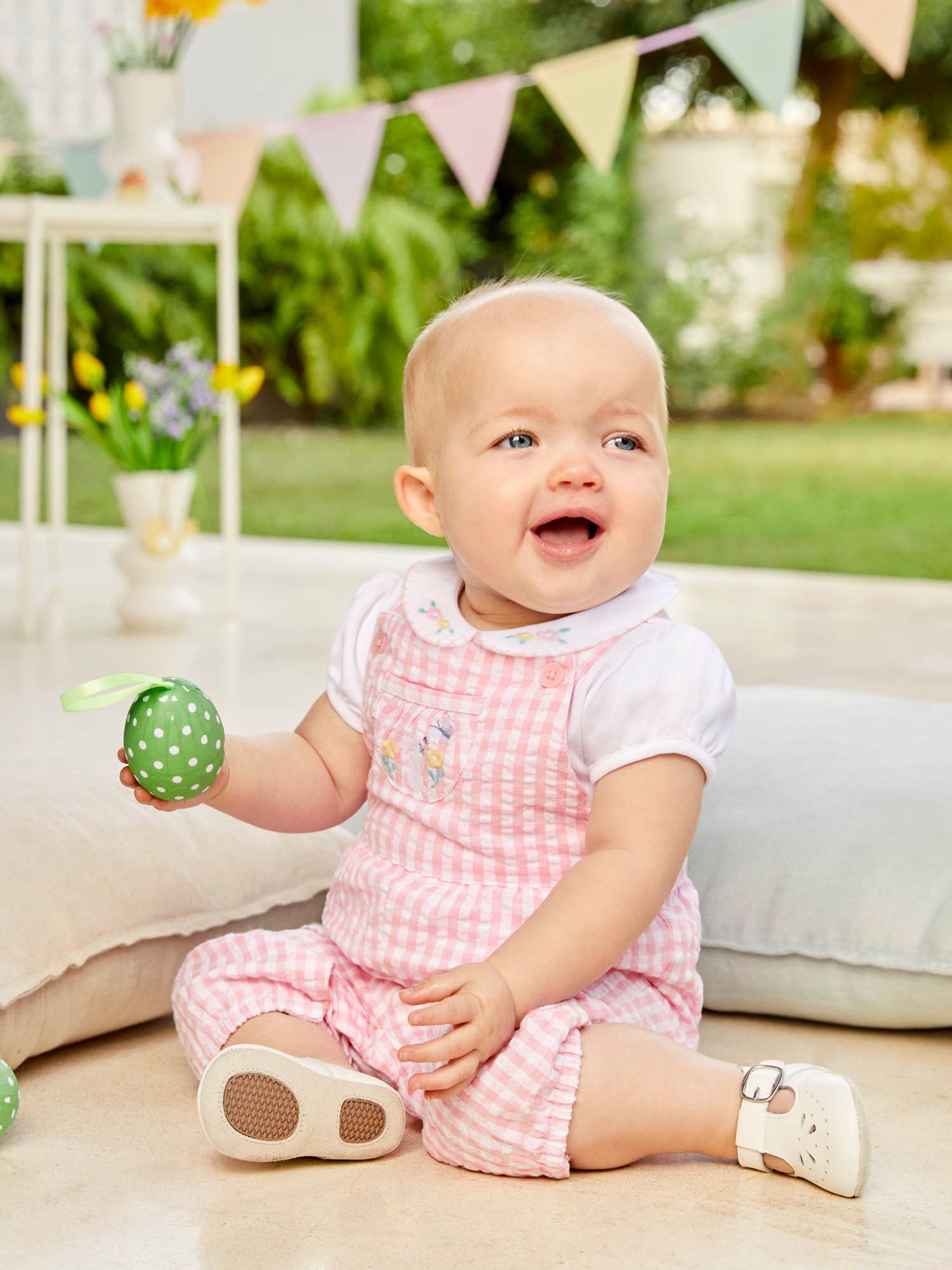Pink 2-Piece Gingham Dungarees & Bodysuit Set - Image 1 of 6
