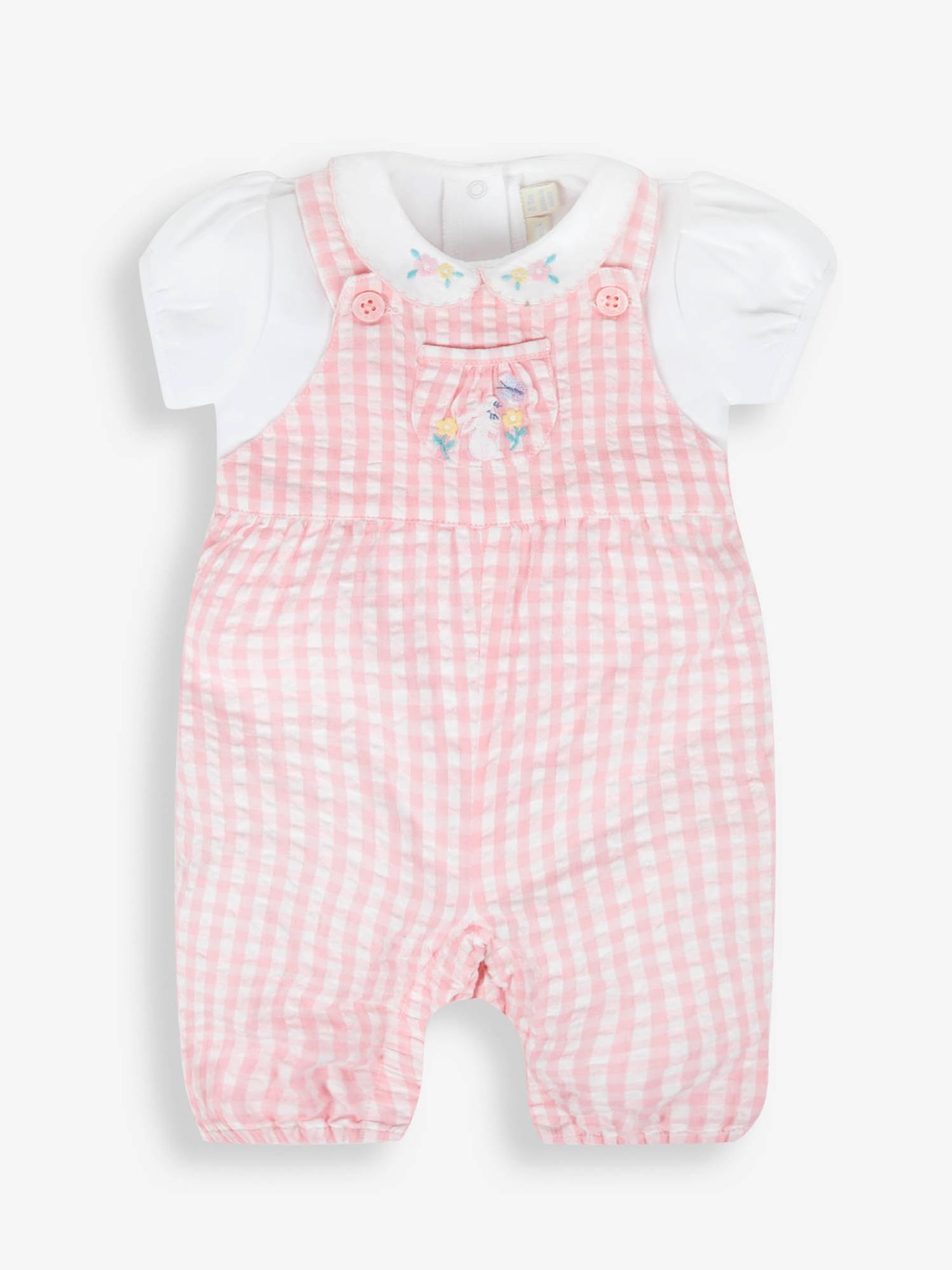 Pink 2-Piece Gingham Dungarees & Bodysuit Set - Image 3 of 6