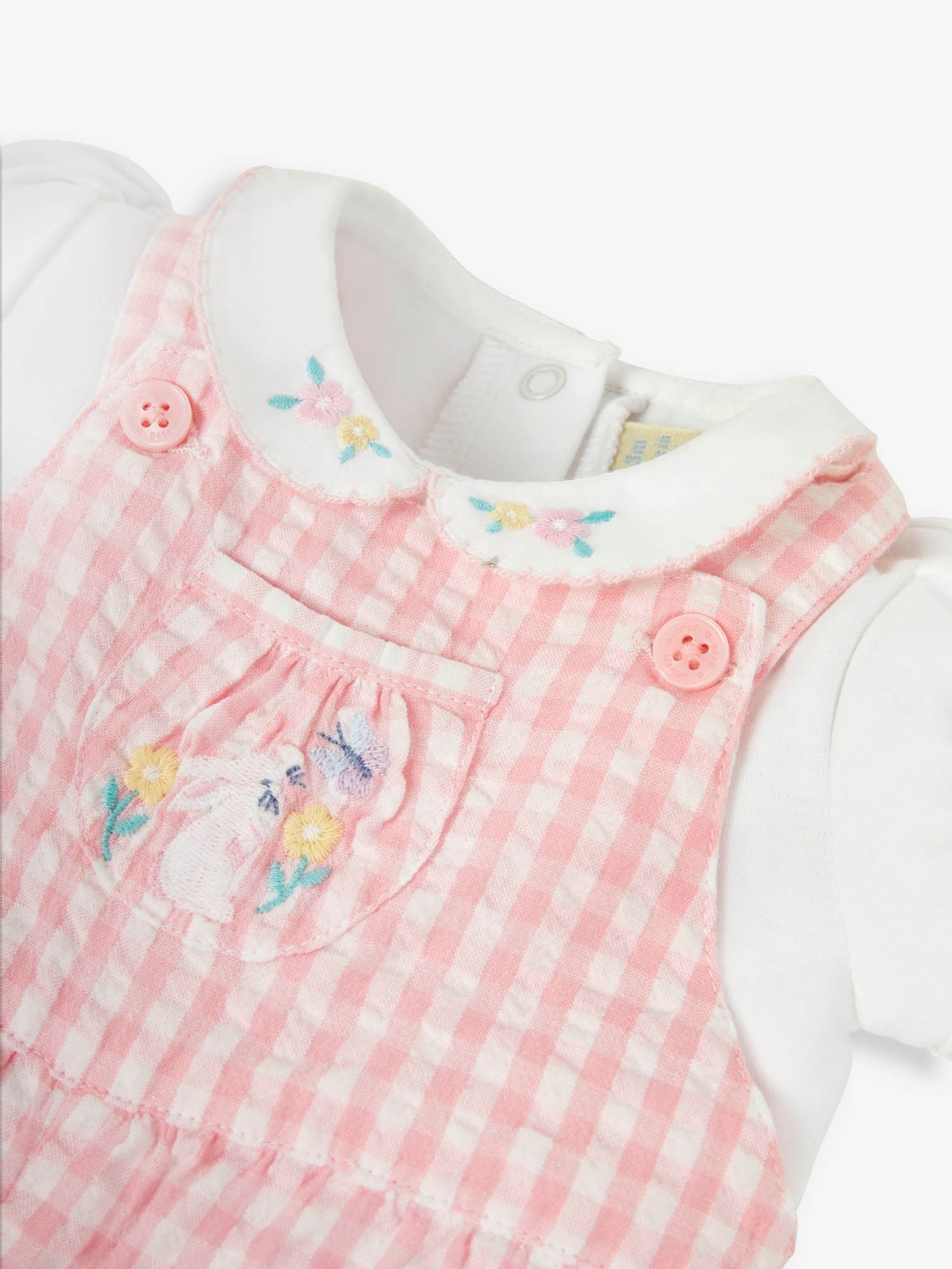Pink 2-Piece Gingham Dungarees & Bodysuit Set - Image 5 of 6