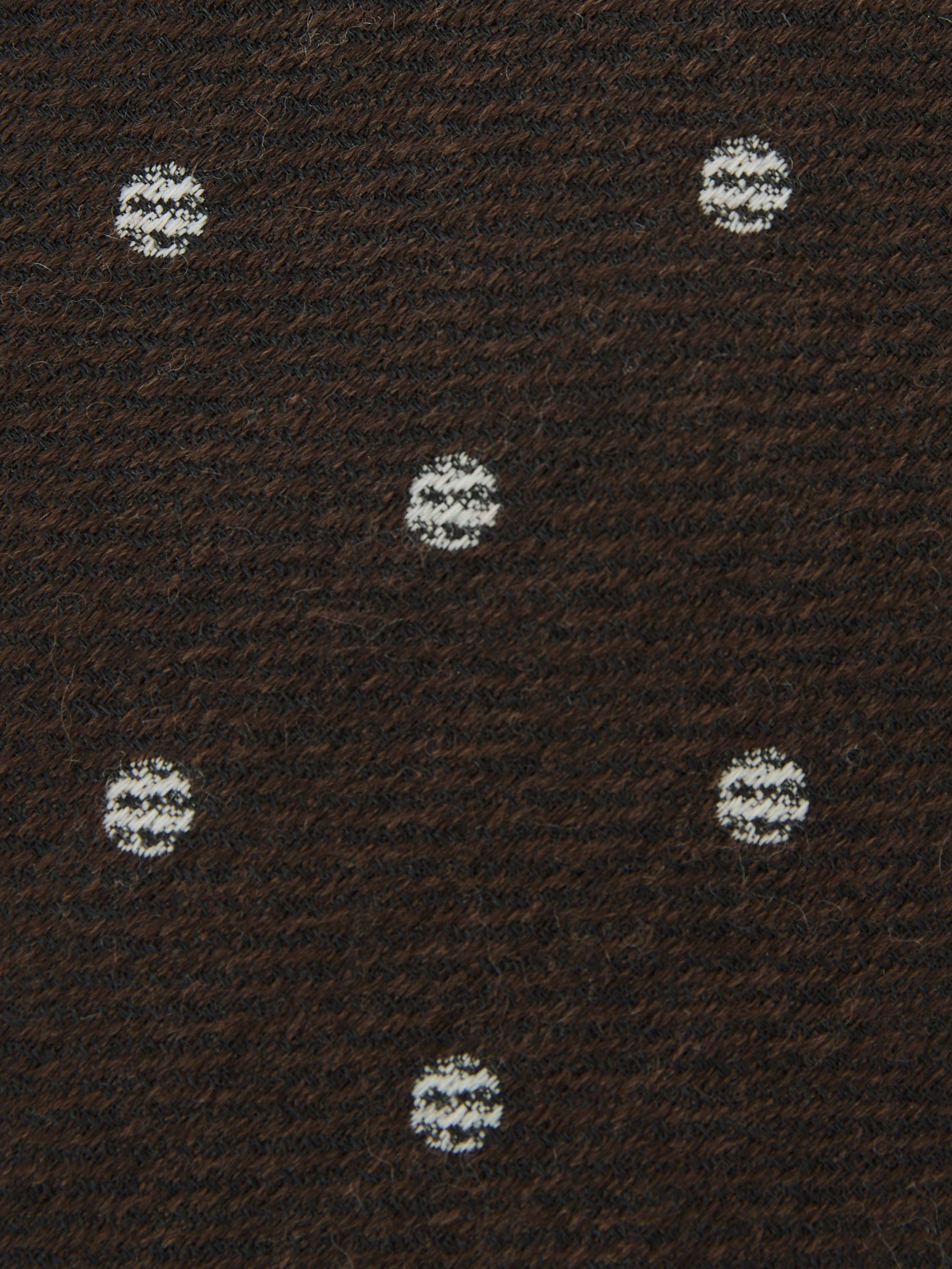 Wool-Silk Textured Polka-Dot Tie in Chocolate Brown - Image 5 of 5