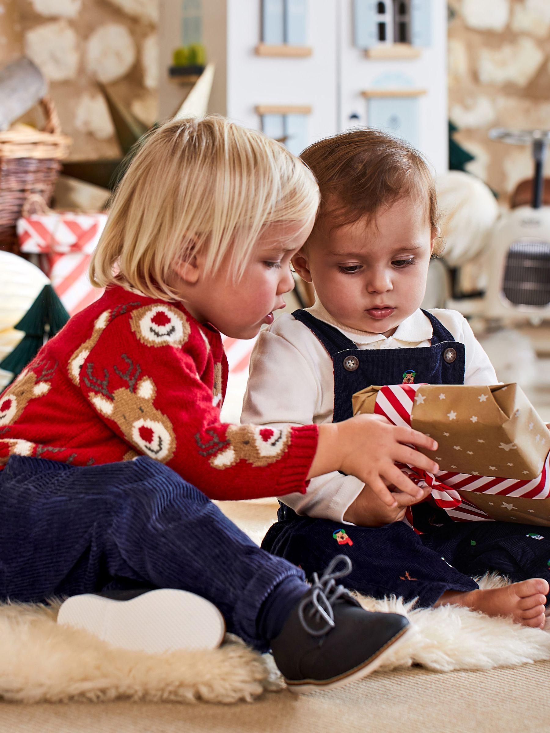 Red Kids' Reindeer Jumper - Image 2 of 4