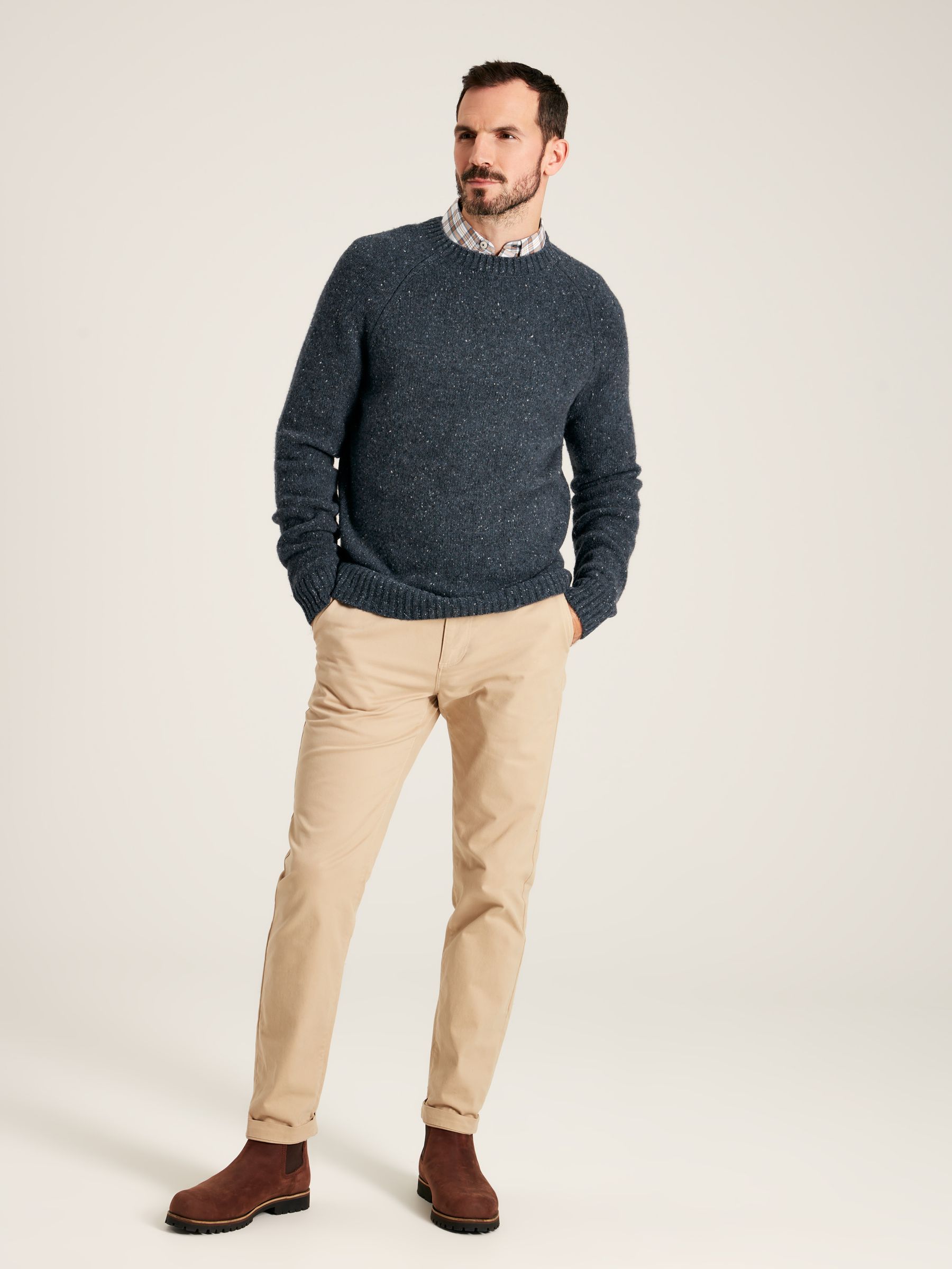 Glenbay Blue Crew Neck Knitted Jumper - Image 1 of 7