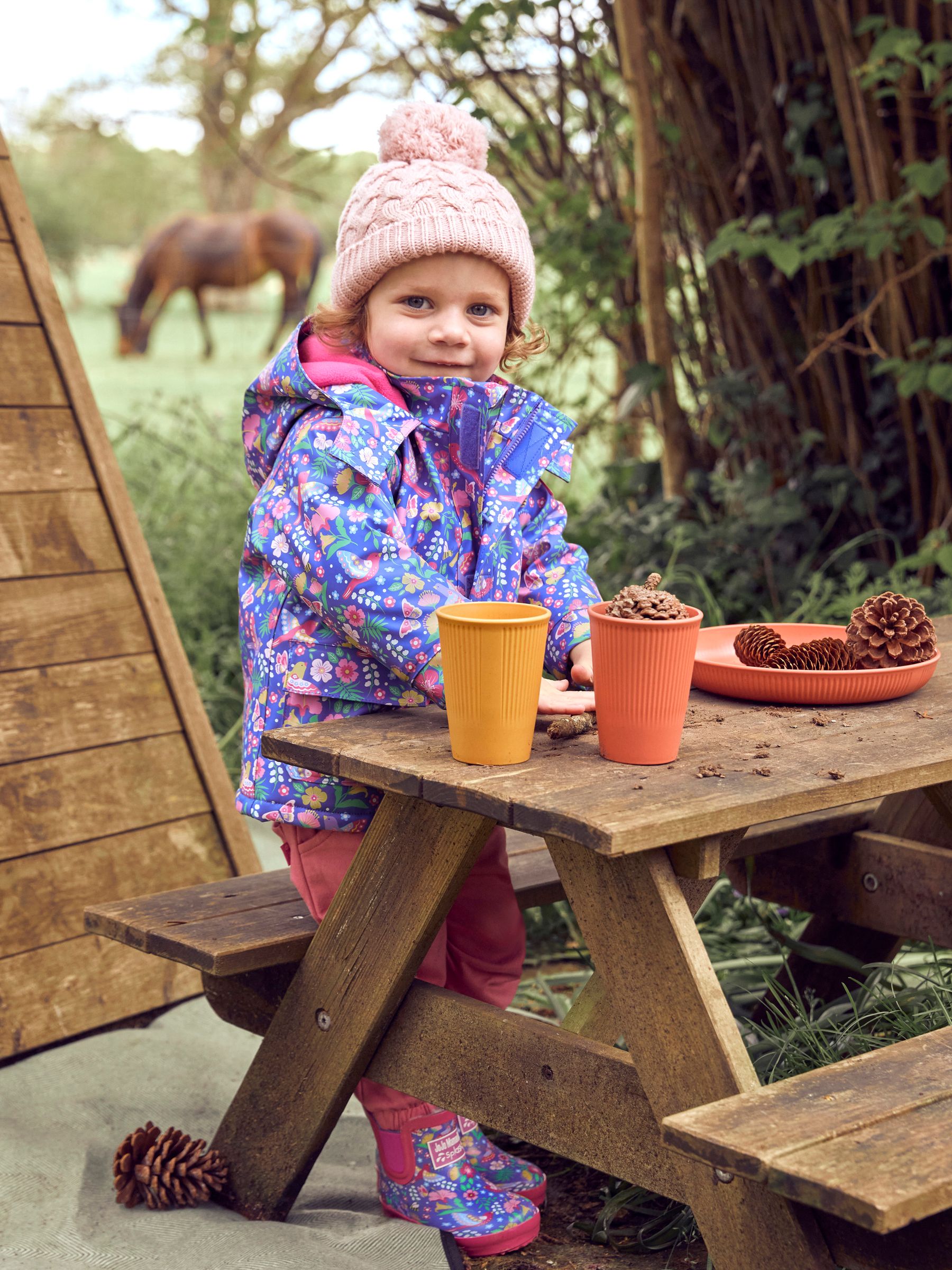 Purple Bird Floral Cosy Waterproof Jacket - Image 1 of 6