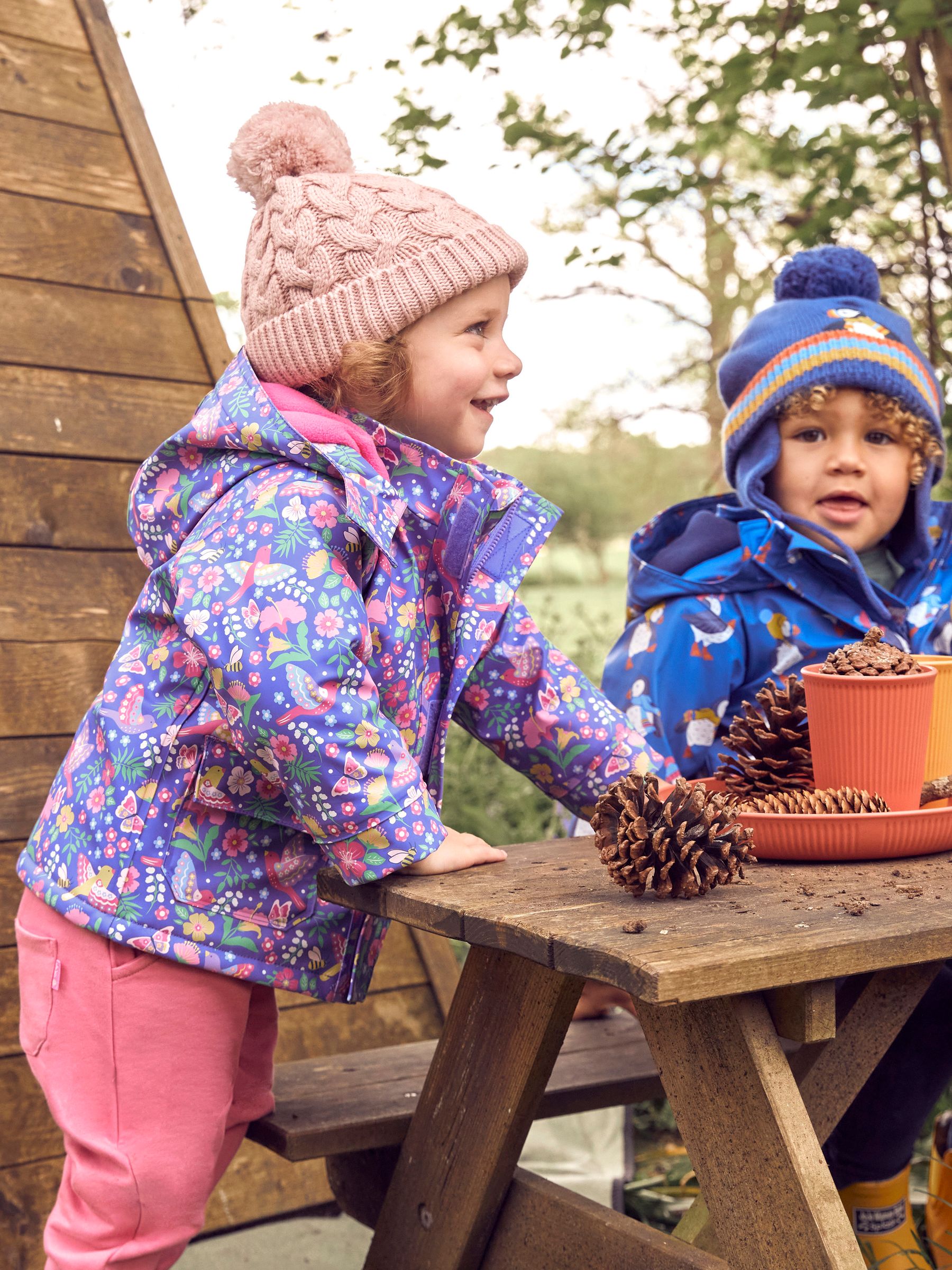 Purple Bird Floral Cosy Waterproof Jacket - Image 2 of 6