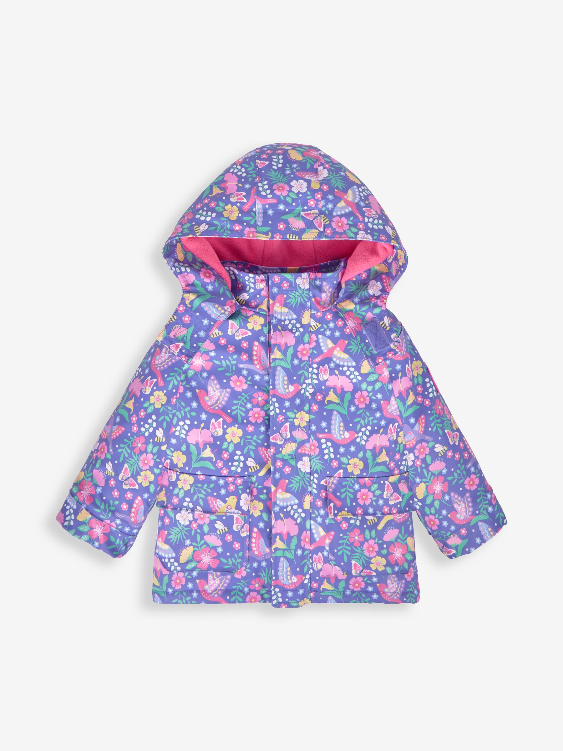 Purple Bird Floral Cosy Waterproof Jacket - Image 3 of 6