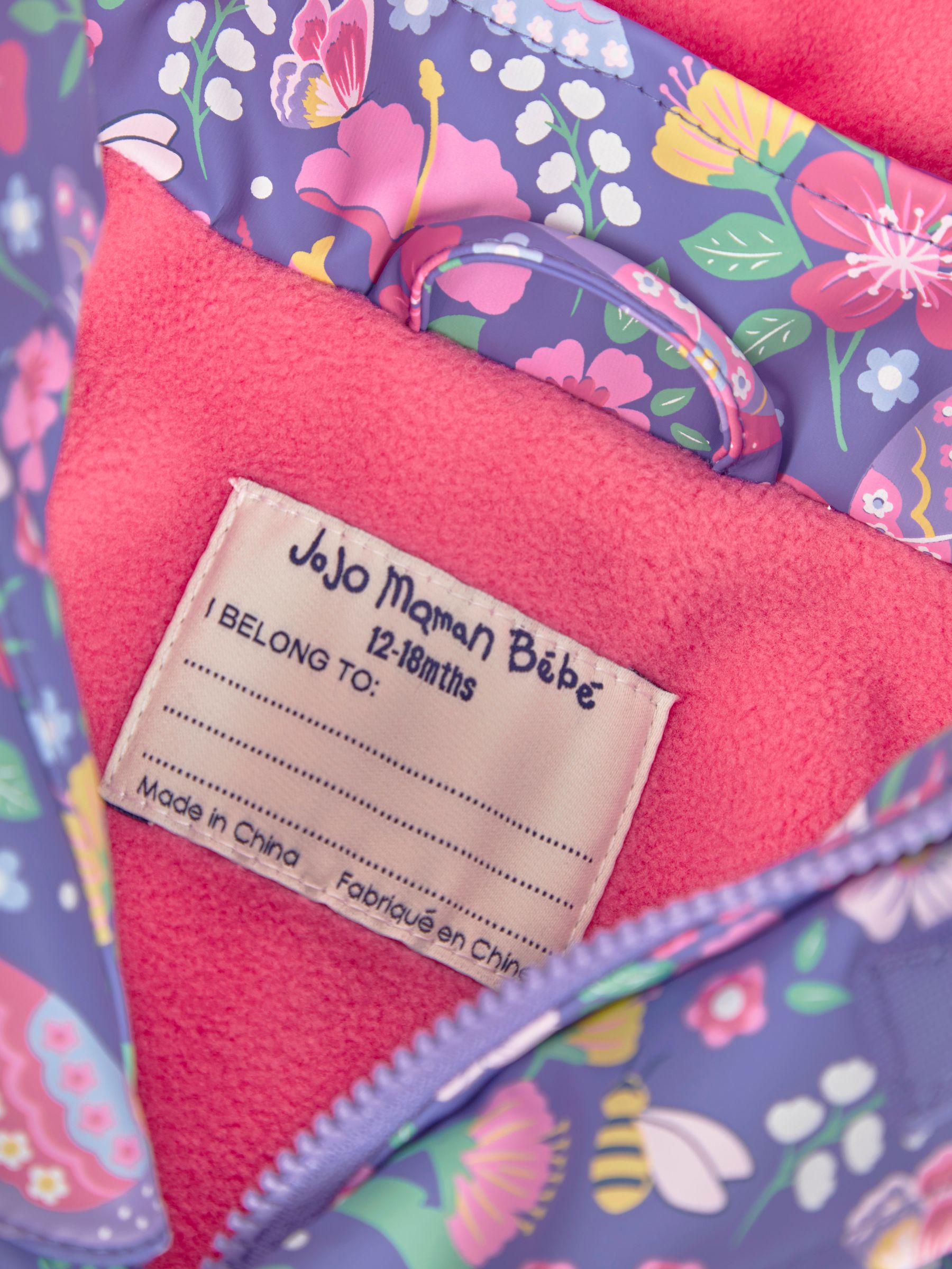 Purple Bird Floral Cosy Waterproof Jacket - Image 5 of 6
