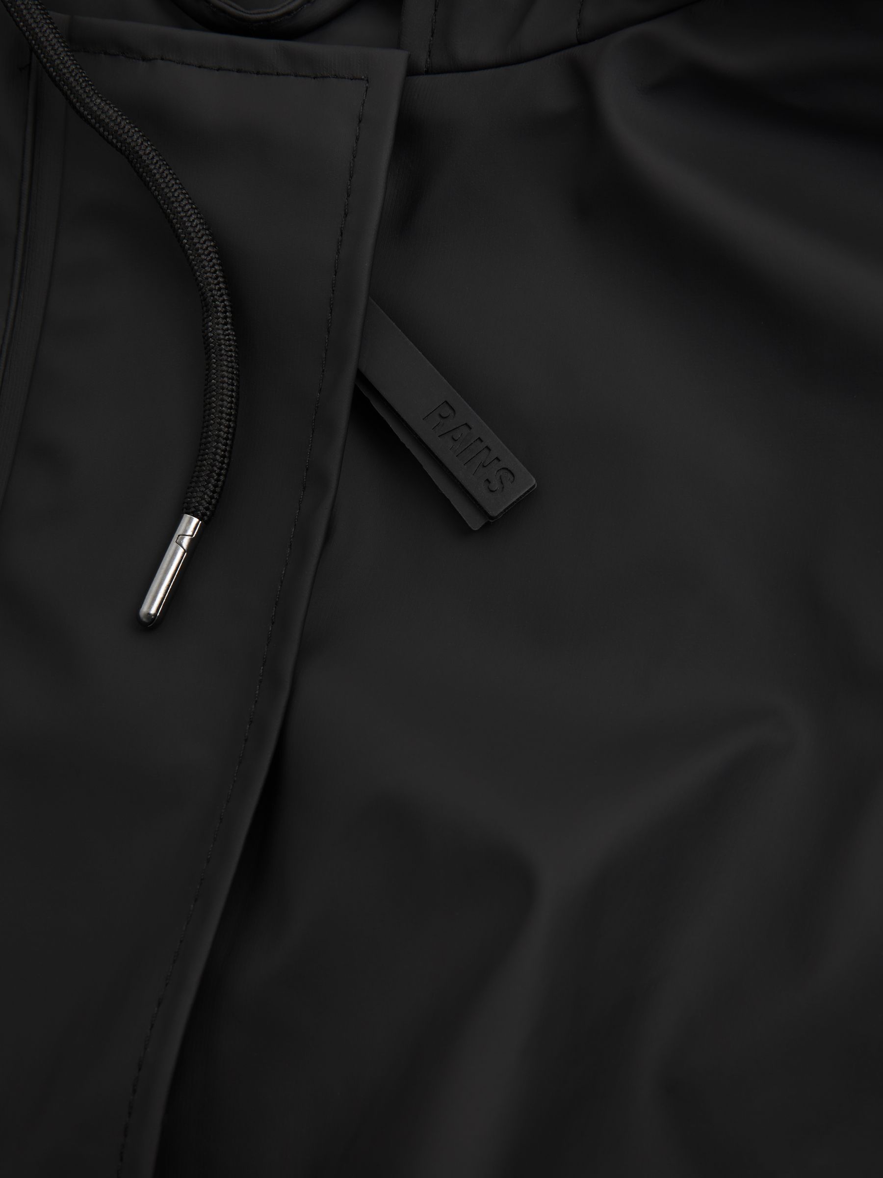 Rains Drawstring Parka Raincoat in Black - Image 5 of 6