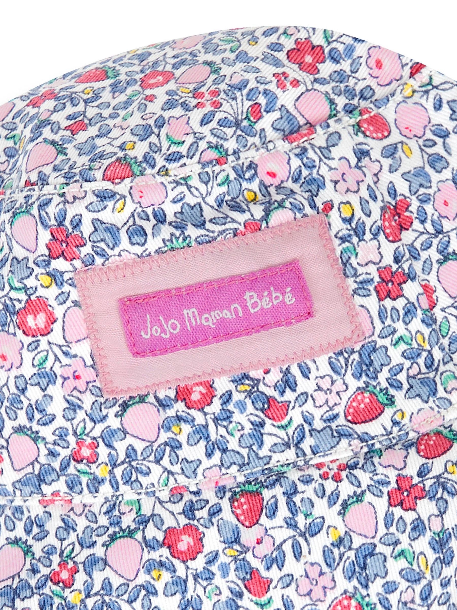 Pink Strawberry Ditsy Print Twill Sun Hat - Image 7 of 7
