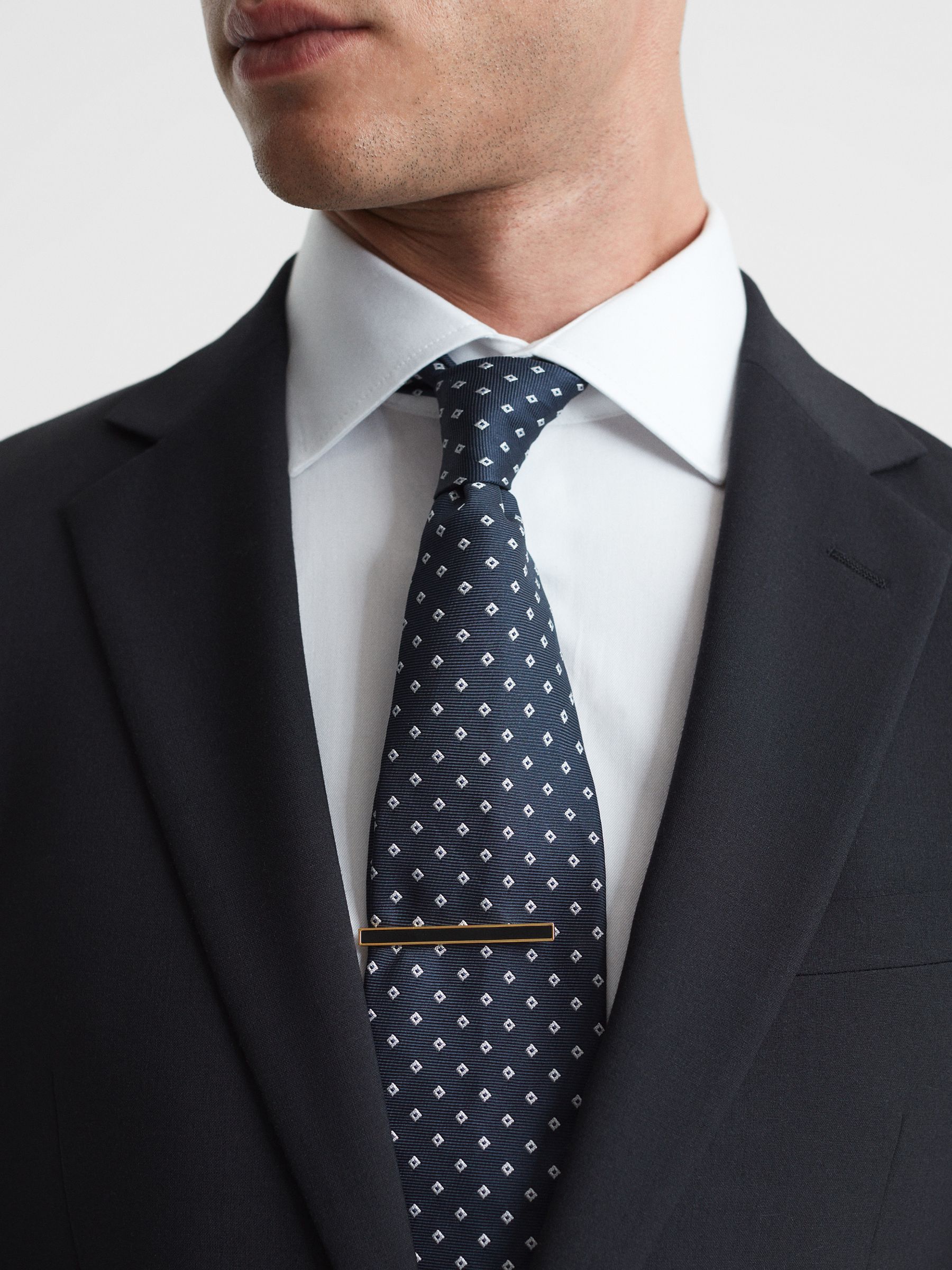 Stone Insert Tie Bar in Gold - Image 2 of 5