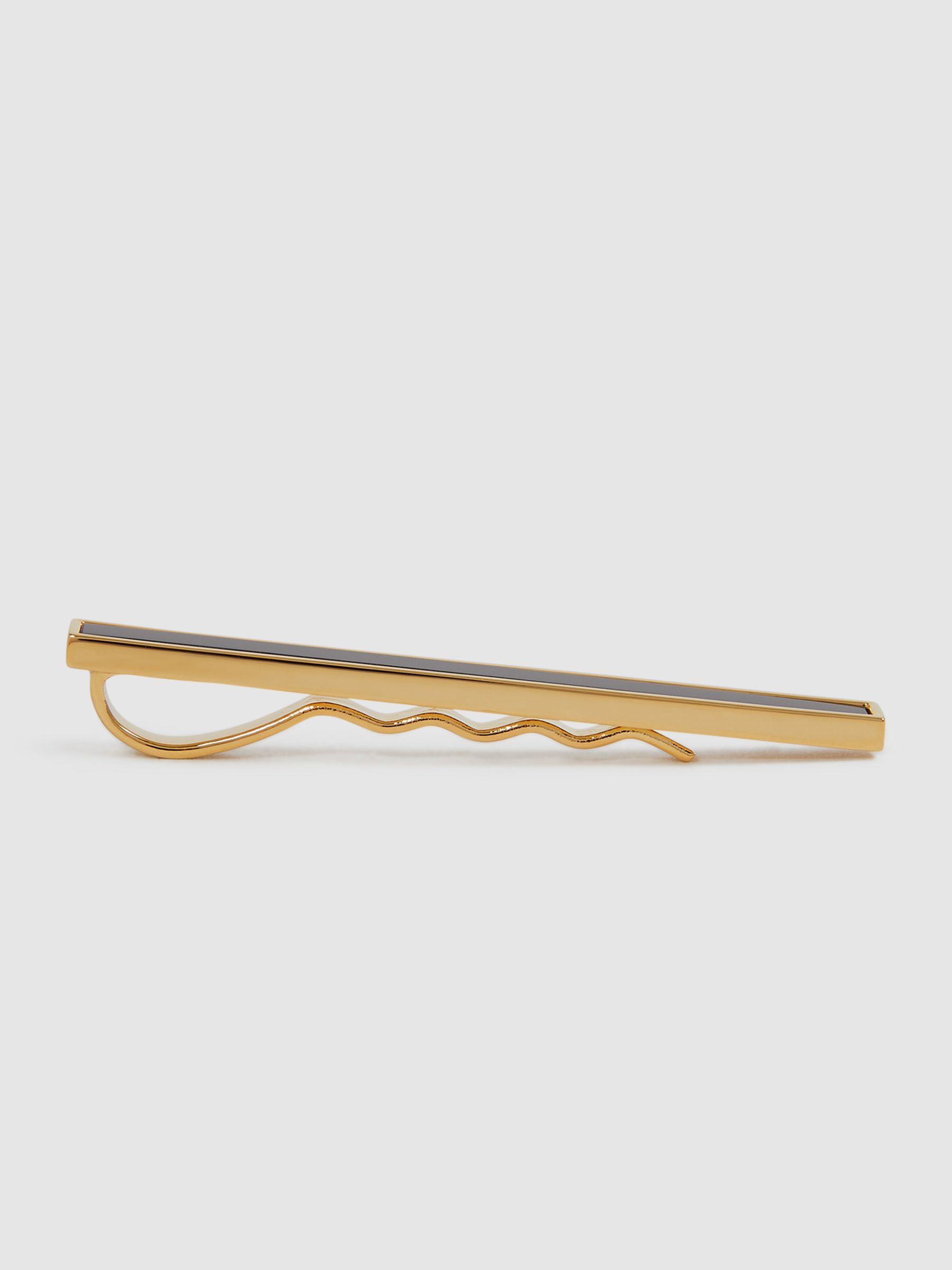 Stone Insert Tie Bar in Gold - Image 3 of 5