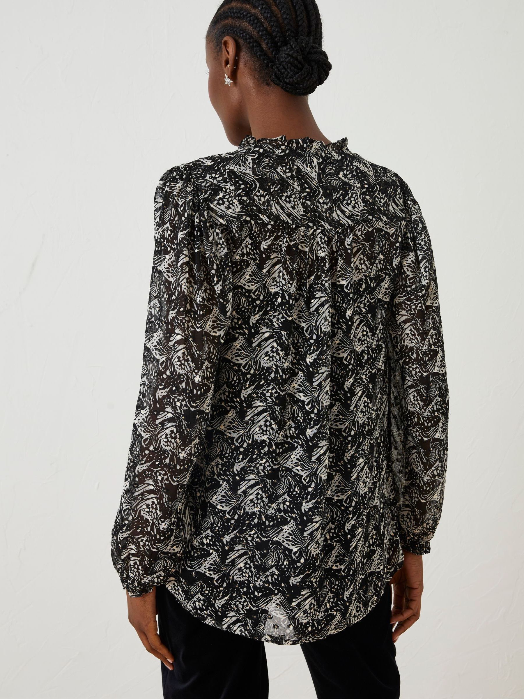 Black Charlie Abstract Butterfly Blouse - Image 2 of 6