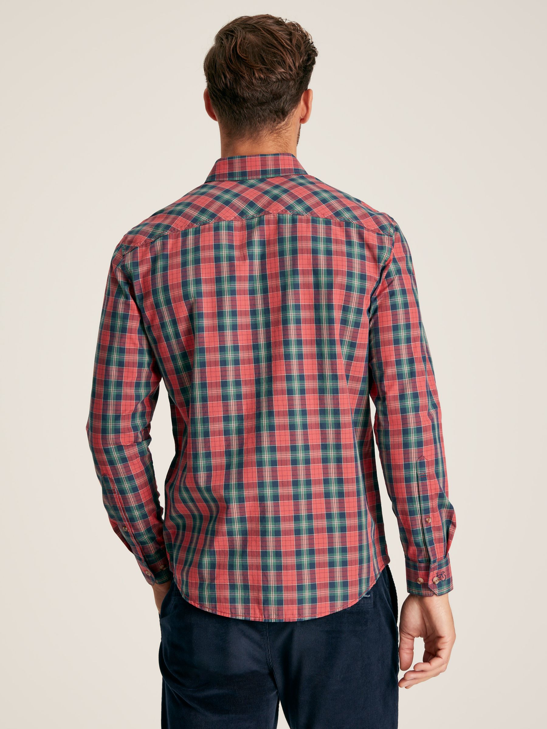 Goodridge Red Check Long Sleeve Cotton Poplin Shirt - Image 2 of 7