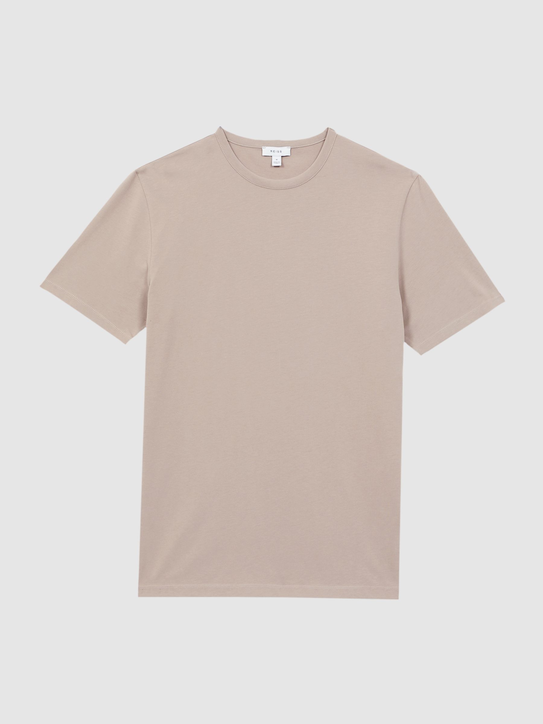 Cotton Crew Neck T-Shirt in Mink - Image 2 of 5