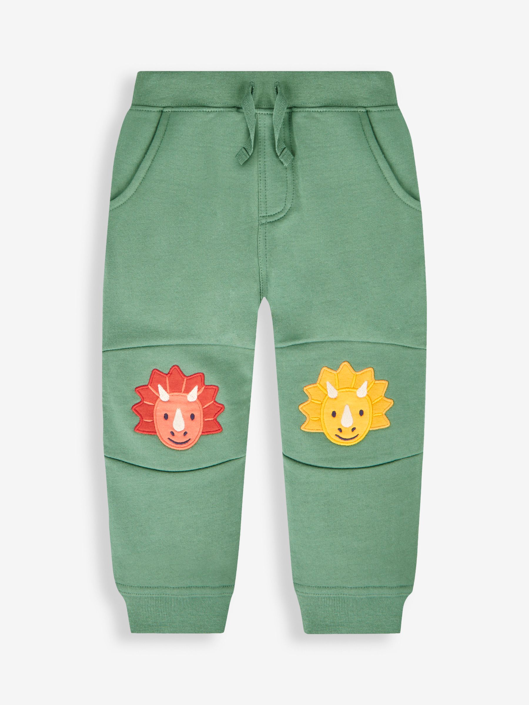 Khaki Green Dinosaur Appliqué Knee Joggers With Pet In Pocket - Image 2 of 5