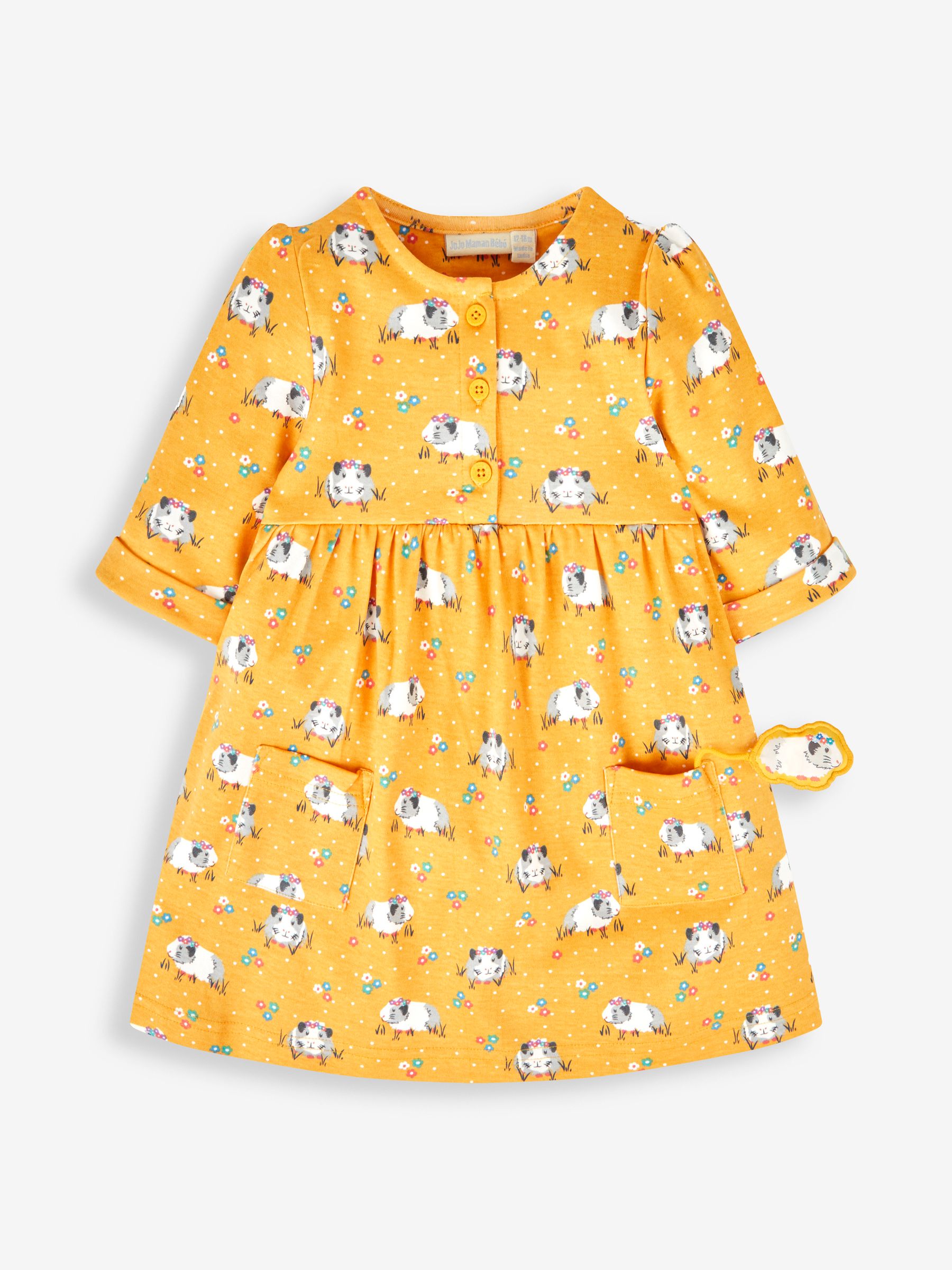 Mustard Yellow Guinea Pig Button Front Dress - Image 2 of 4