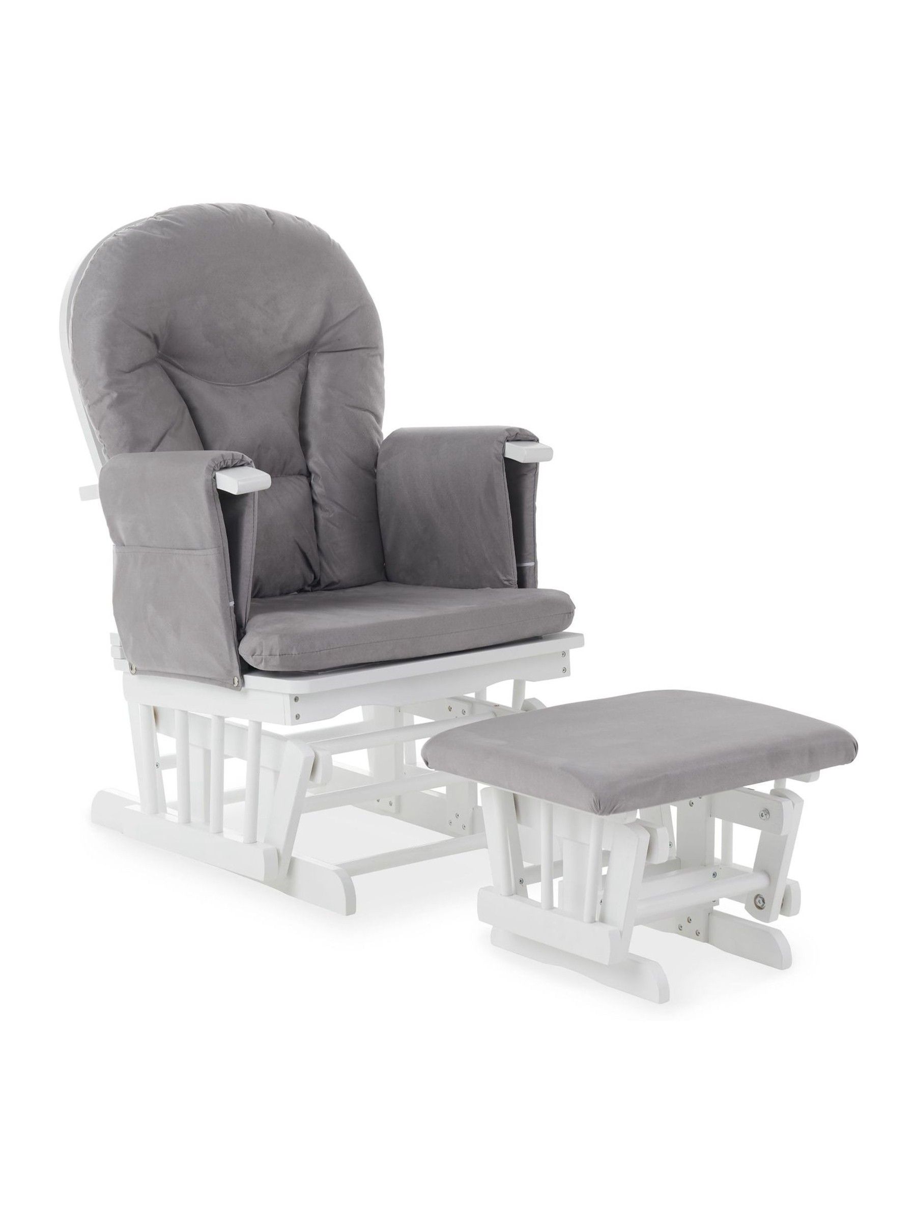 Obaby Grey Reclining Glider Nursing Chair And Stool - Image 2 of 5