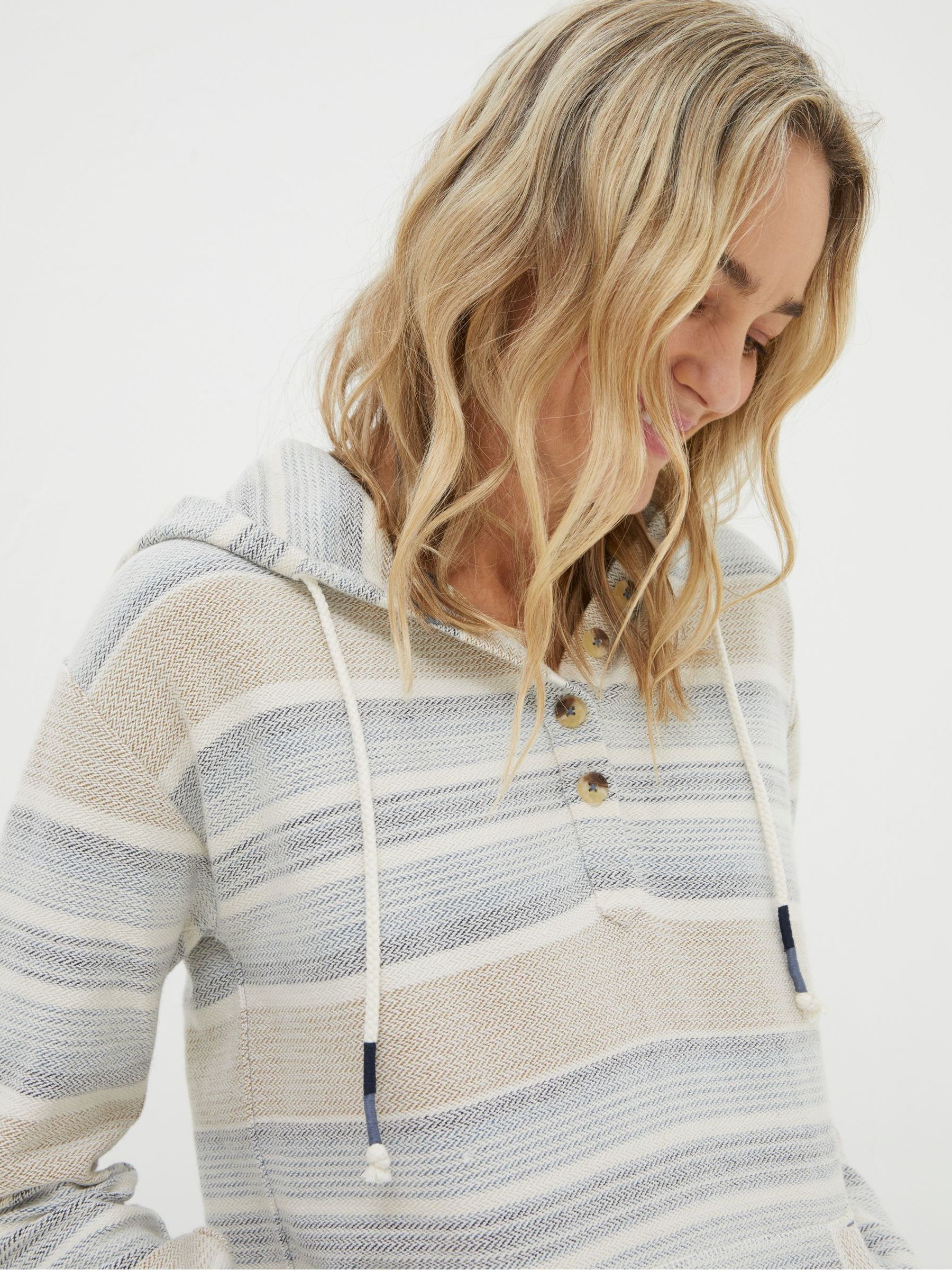 Daisy Natural Textured Overhead Hoodie - Image 3 of 4