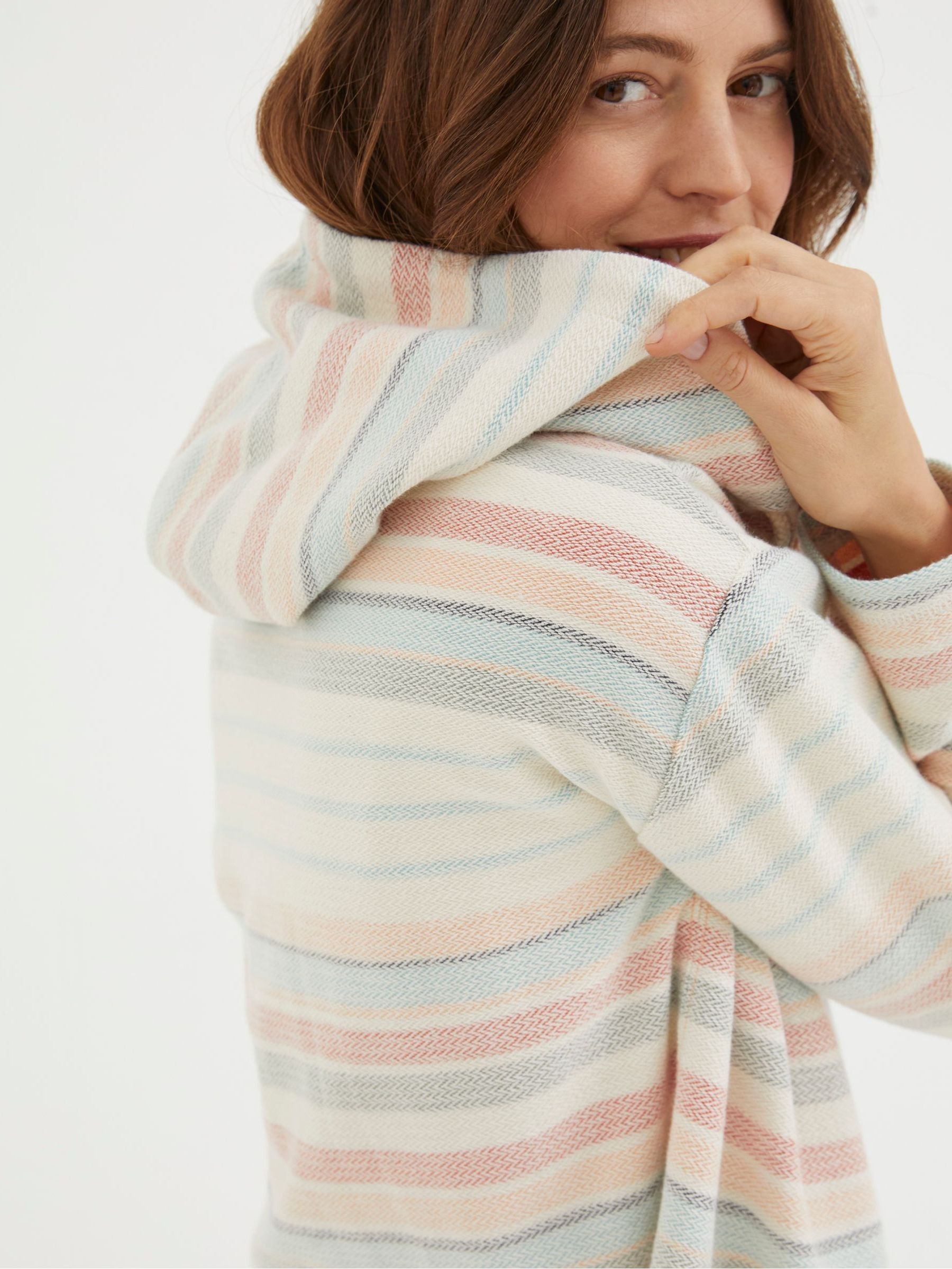 Daisy Natural Textured Zip Through Hoodie - Image 3 of 5