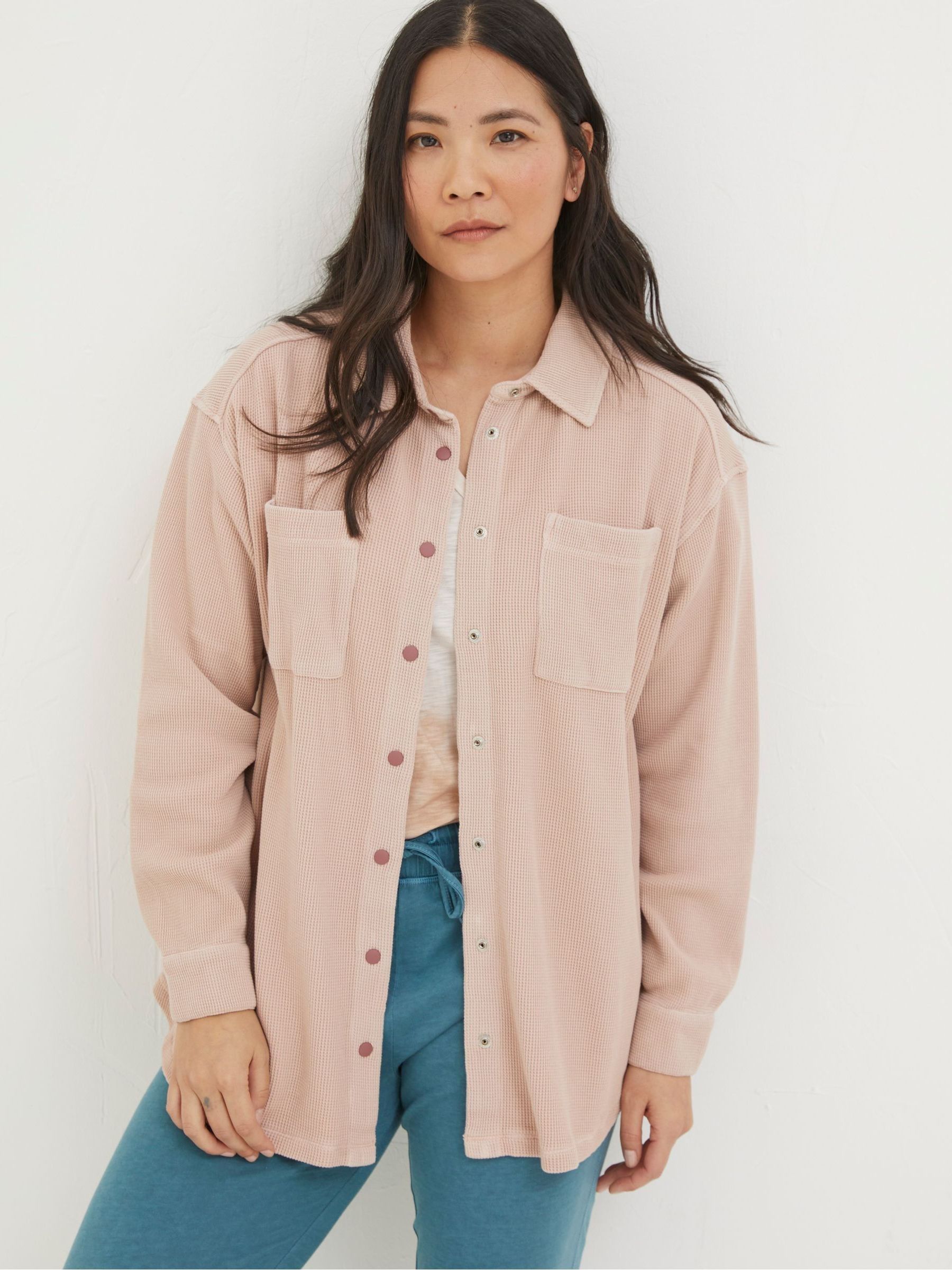 Liza Pink Waffle Shirt - Image 2 of 7