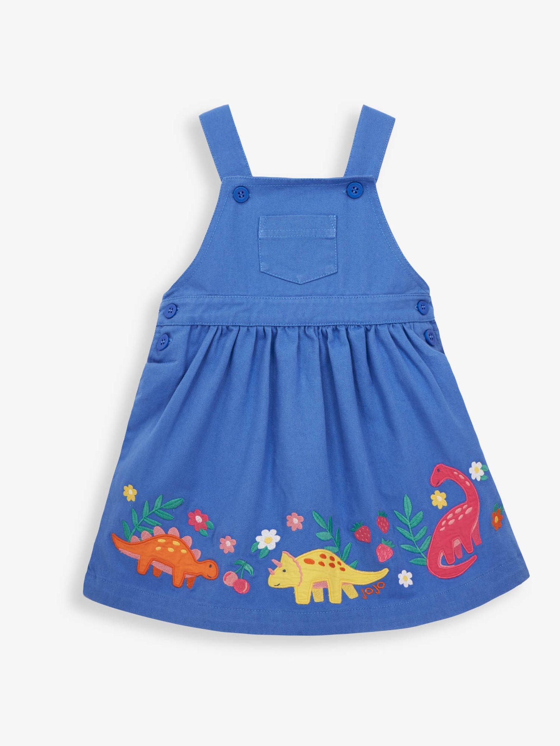 Cornflower Girls 2-Piece Dinosaur Appliqué Dungaree Dress Set - Image 2 of 4