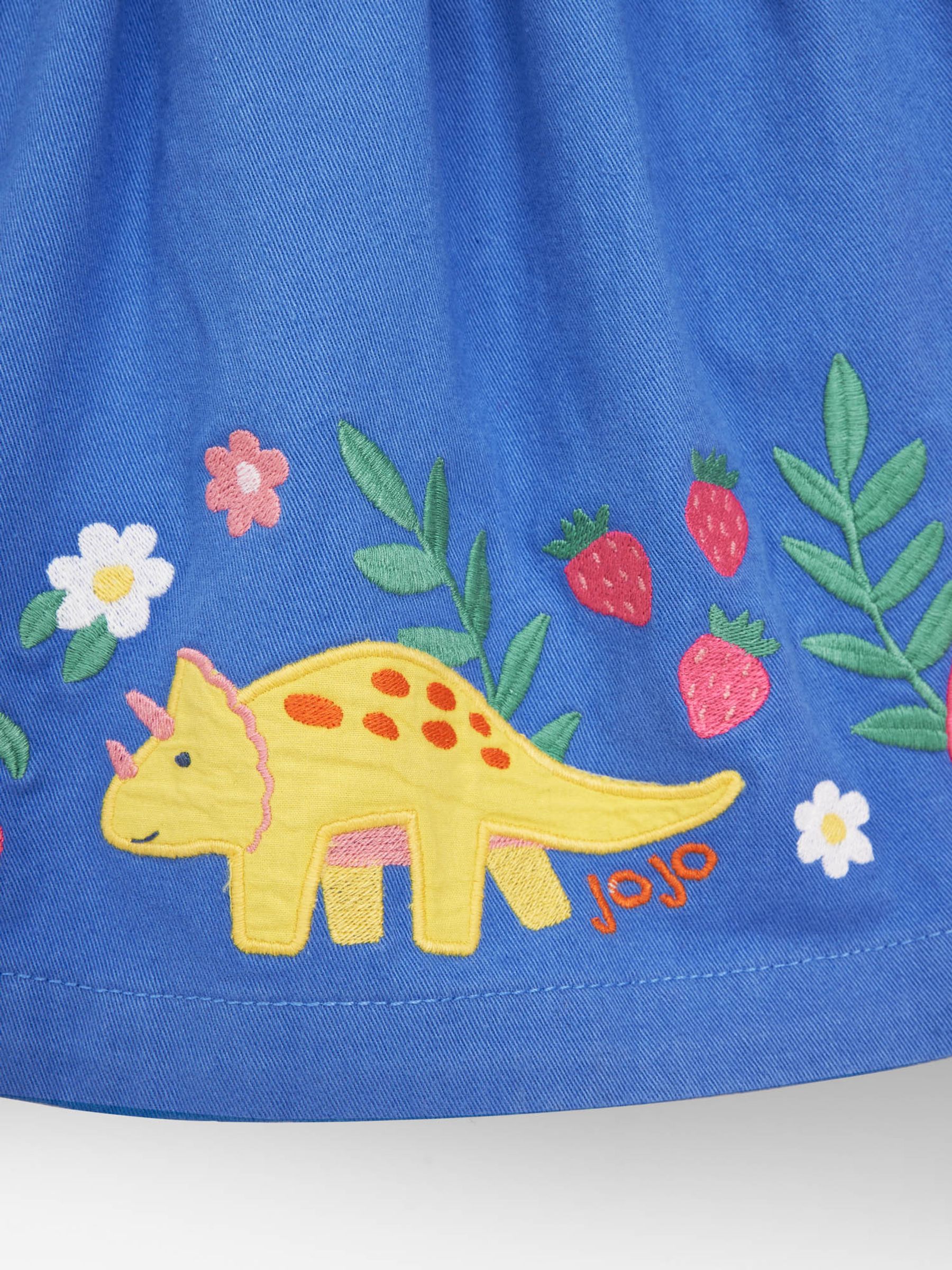 Cornflower Girls 2-Piece Dinosaur Appliqué Dungaree Dress Set - Image 4 of 4