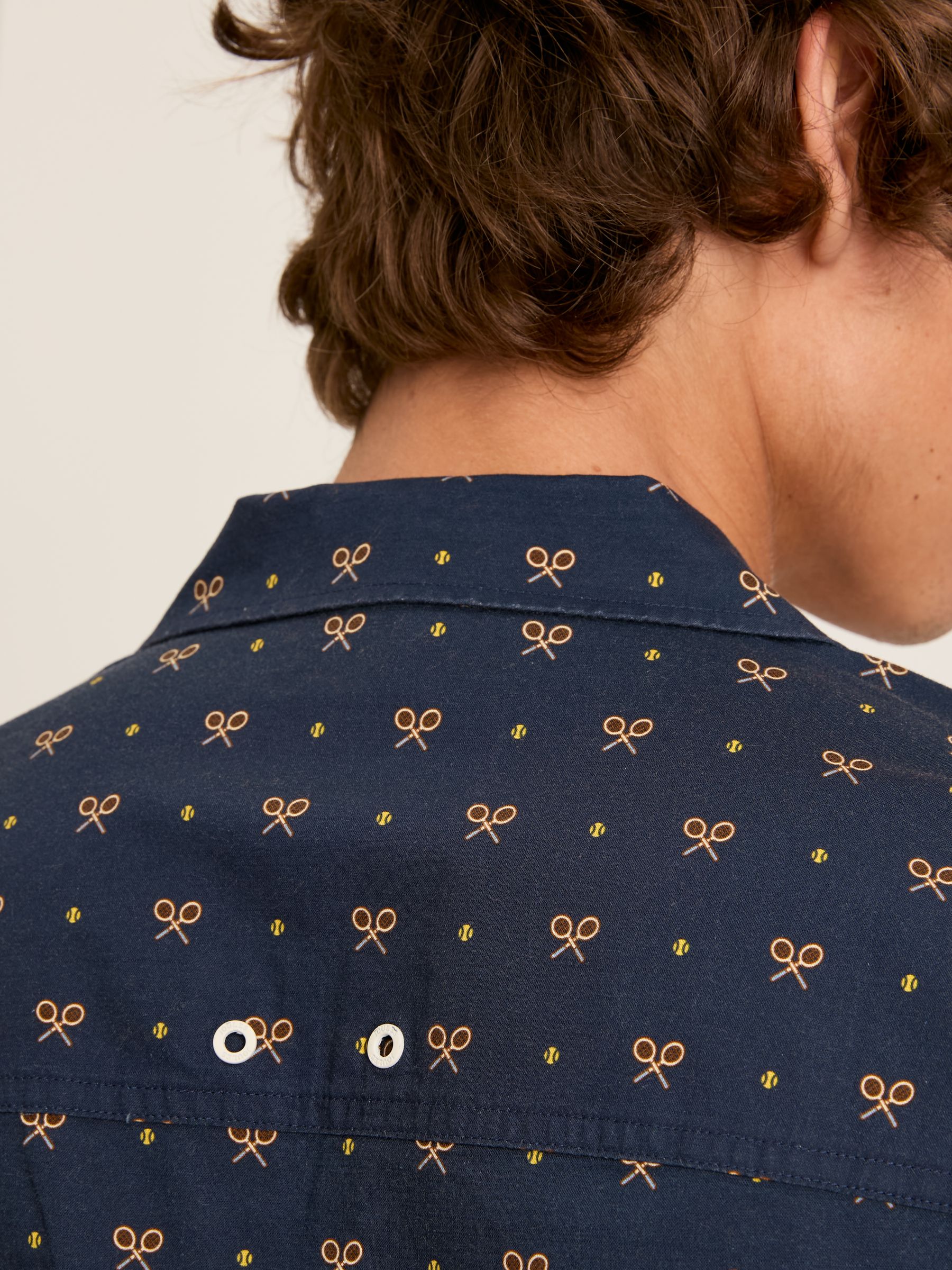 Revere Navy Blue Printed Short Sleeve Shirt - Image 5 of 7
