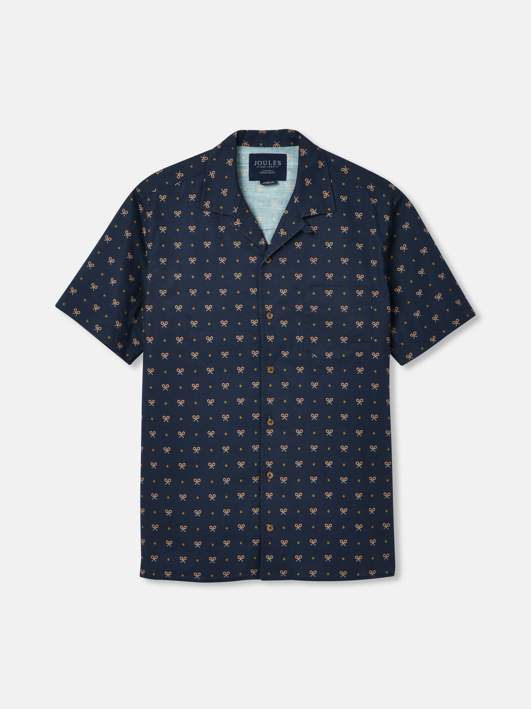 Revere Navy Blue Printed Short Sleeve Shirt - Image 7 of 7