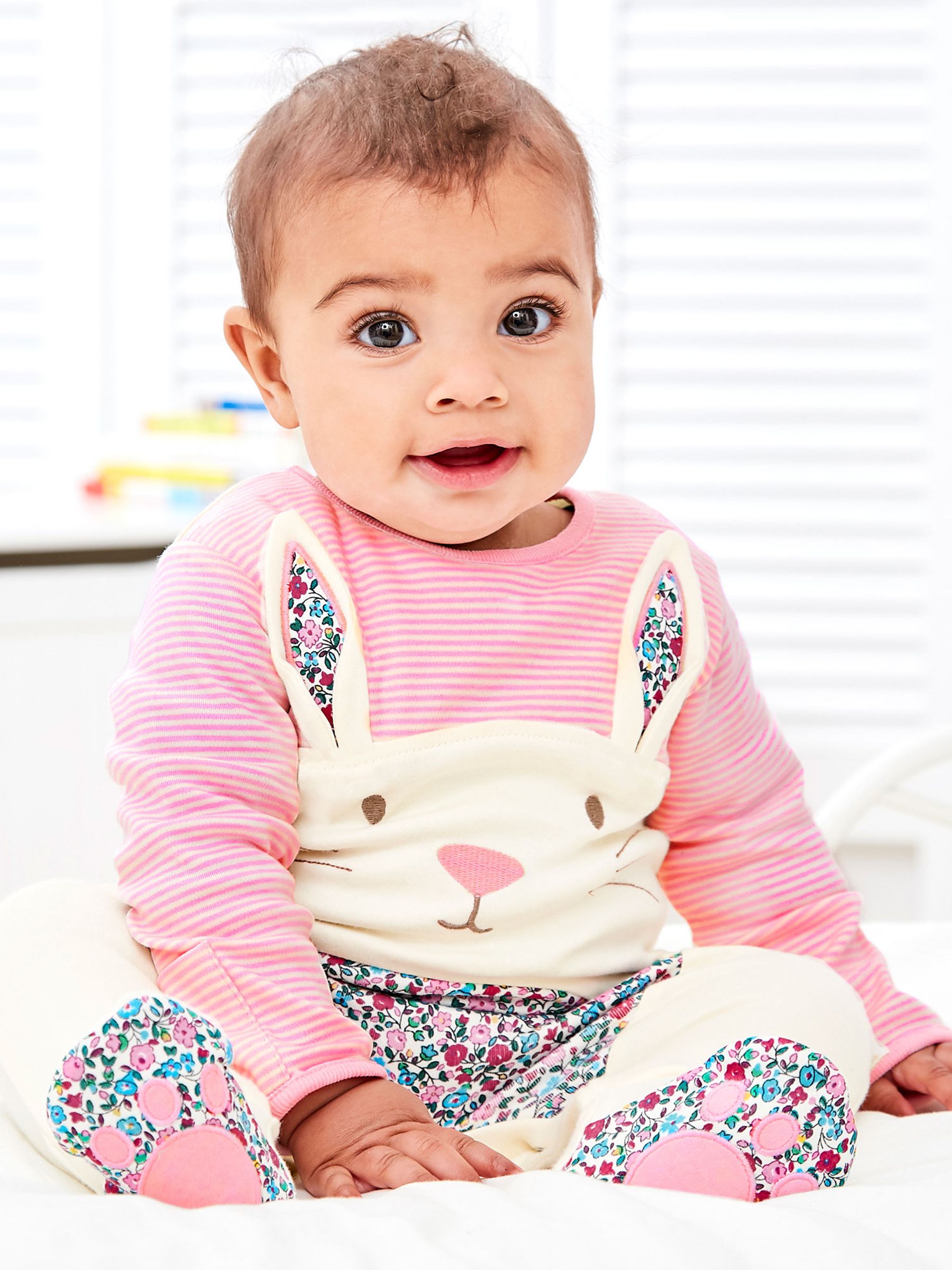 Cream Bunny Appliqué Baby Sleepsuit - Image 2 of 2