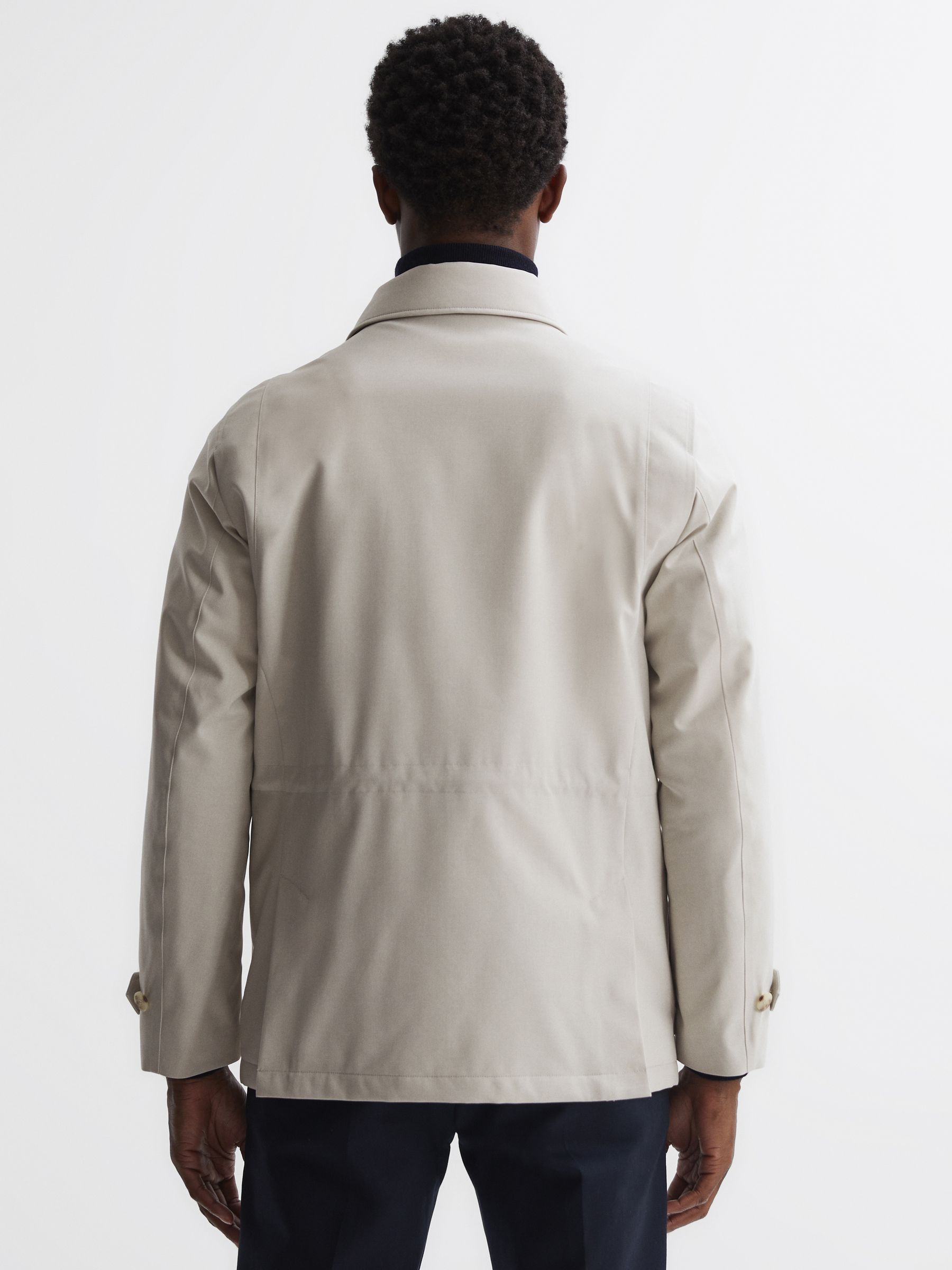 Military Inspired Field Jacket in Stone - Image 5 of 5