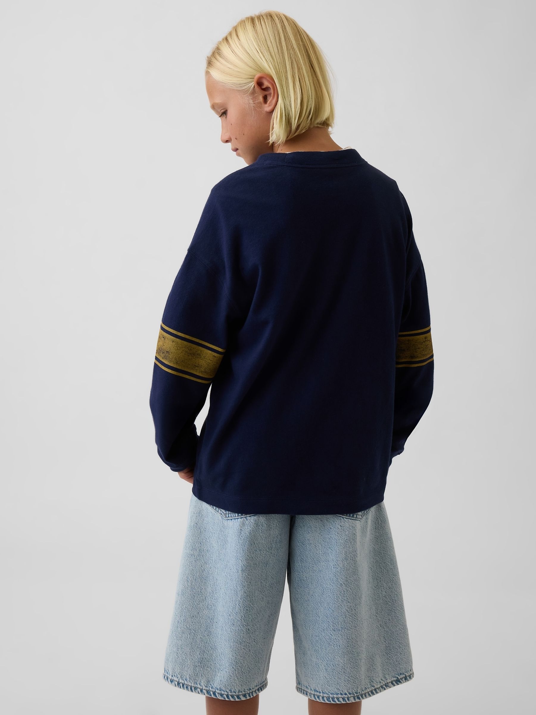 Navy Heavyweight Oversized Graphic T-Shirt - Image 2 of 5 Navy Heavyweight Oversized Graphic T-Shirt - Image 2 of 5