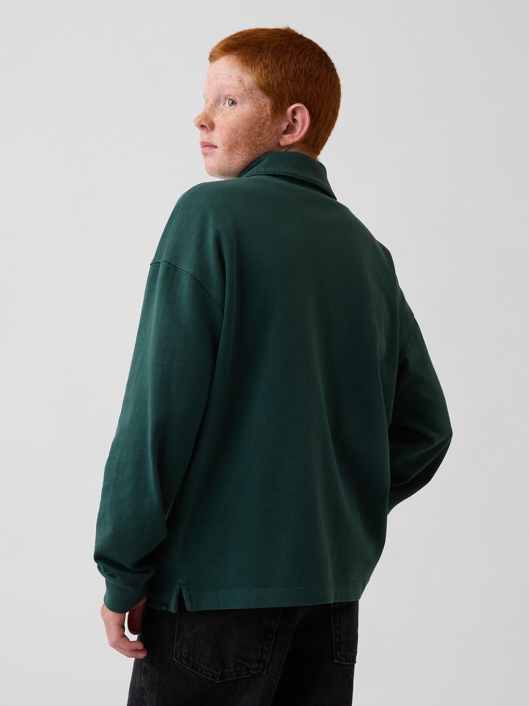 Green Heavyweight Relaxed Polo Shirt - Image 2 of 5