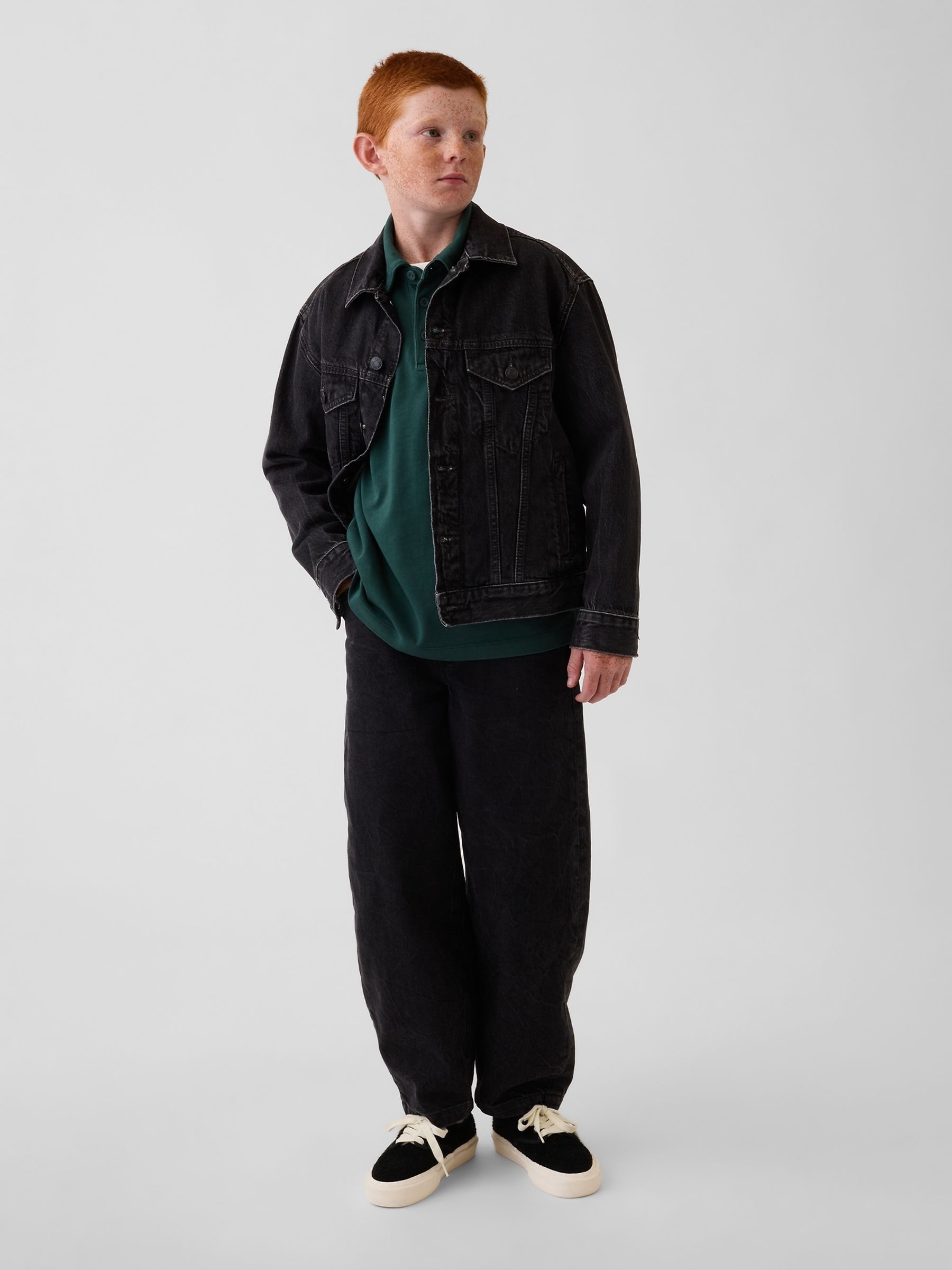 Green Heavyweight Relaxed Polo Shirt - Image 3 of 5